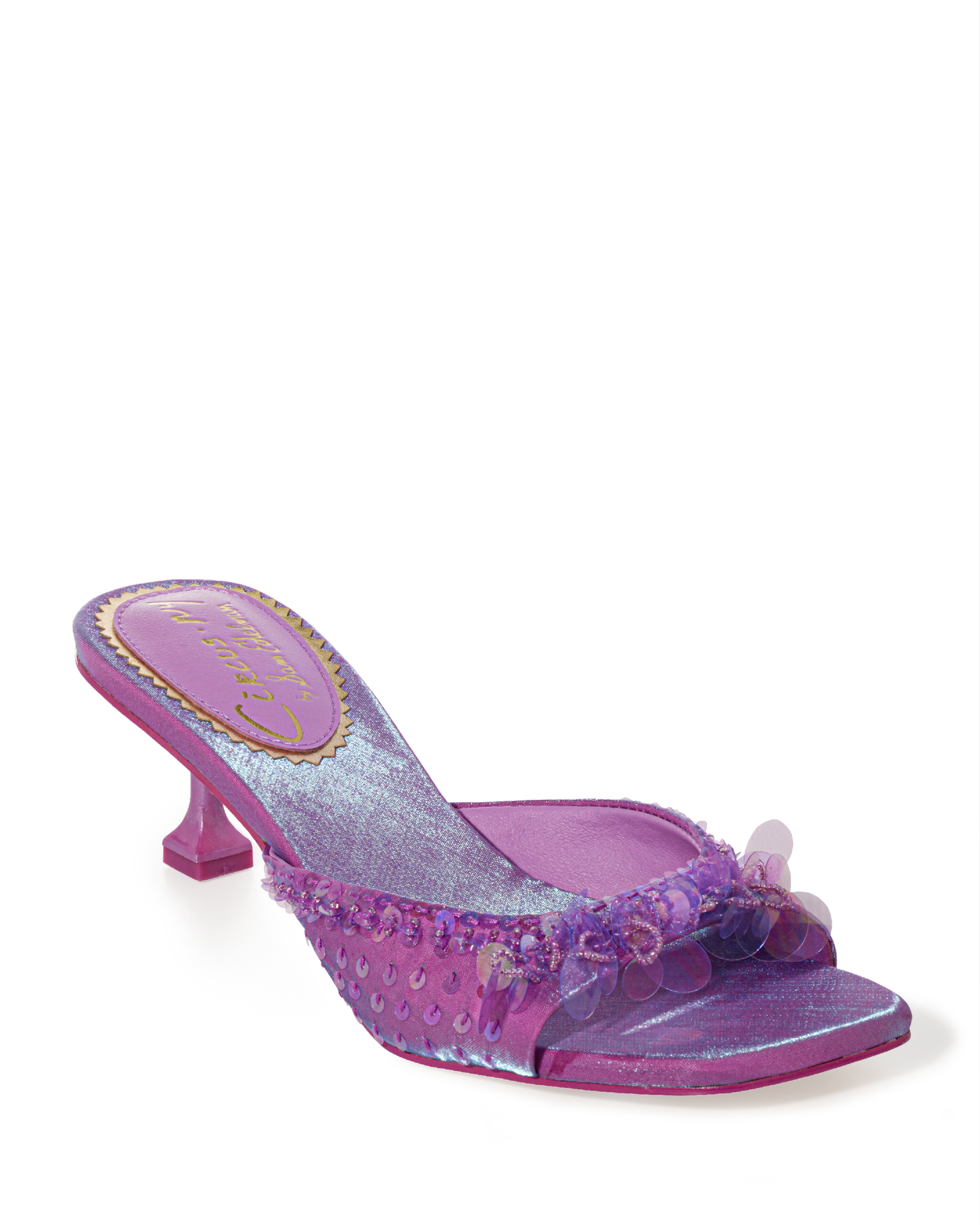 Paillette Strap Heel Pink