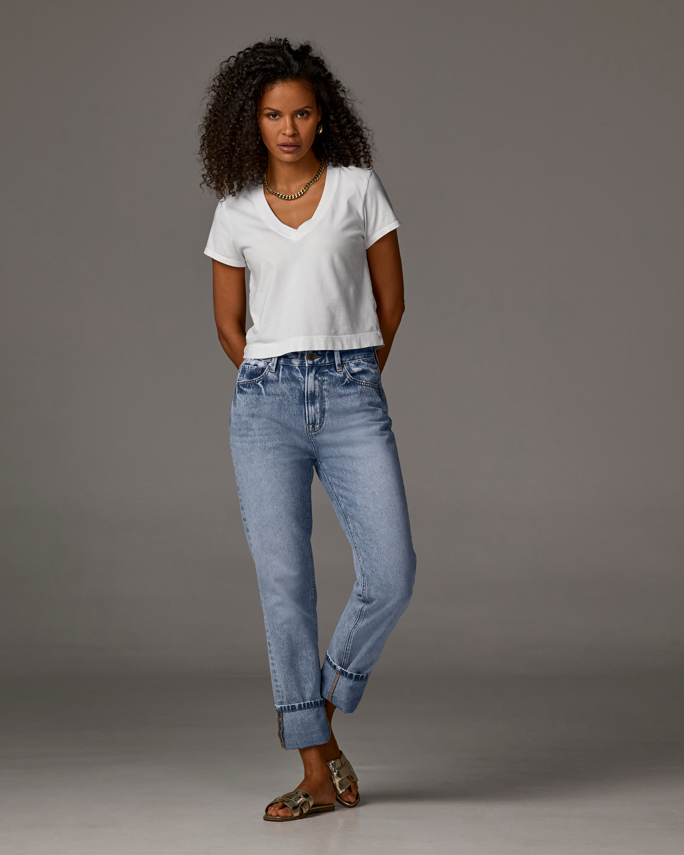 Newport Relaxed Cuffed Jean Medium Wash