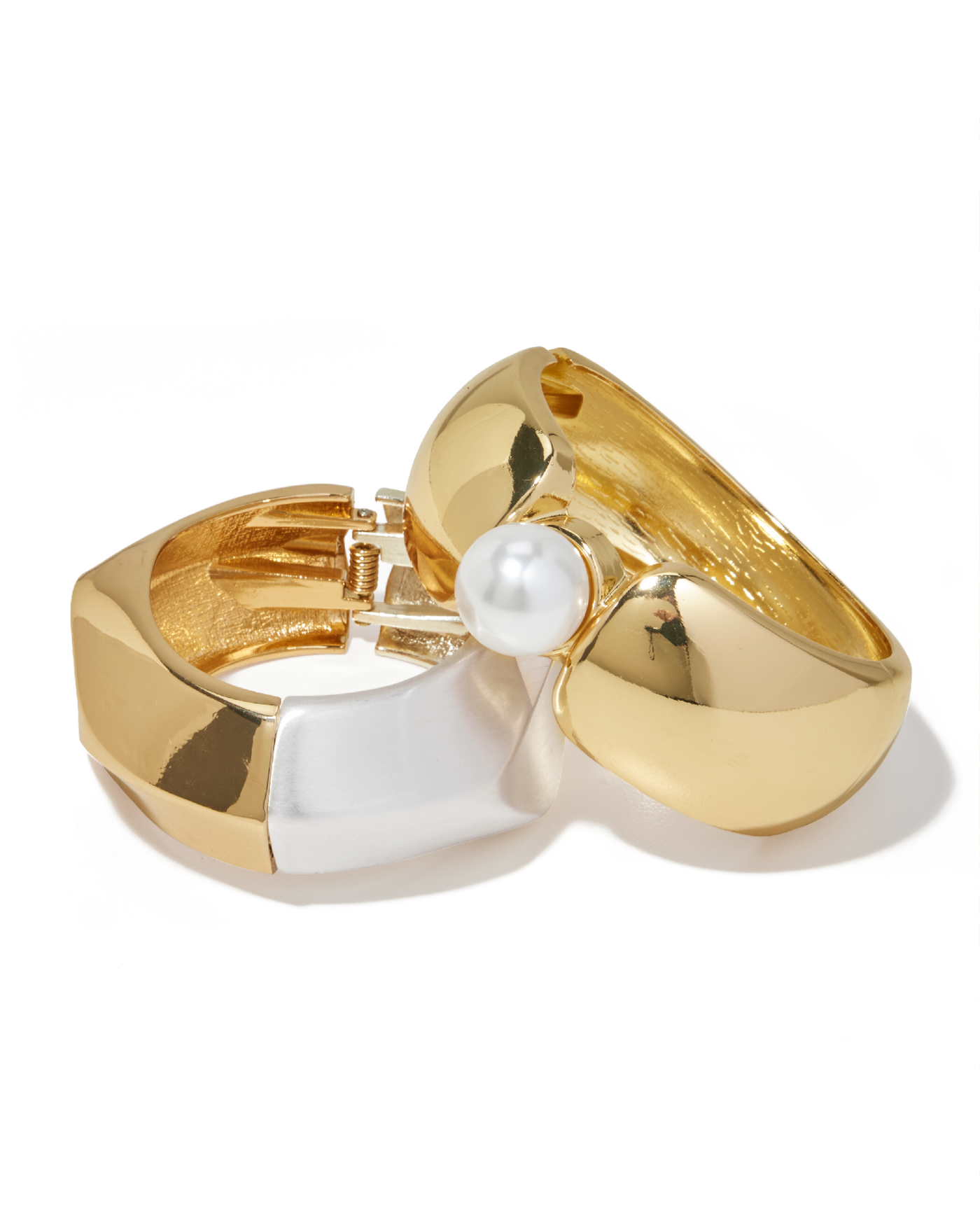 Large Pearl Cuff Set Gold