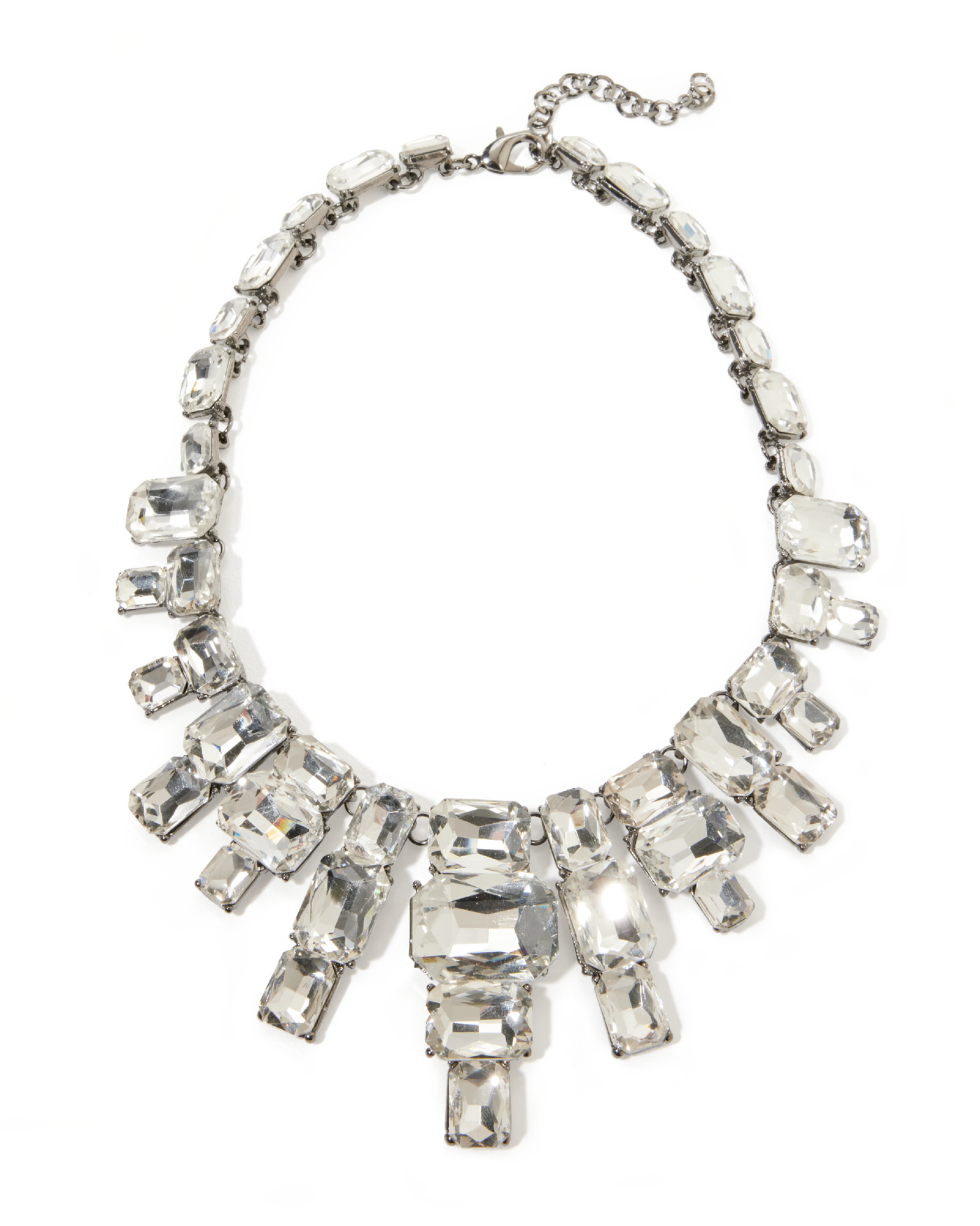 Gem Drop Necklace Silver