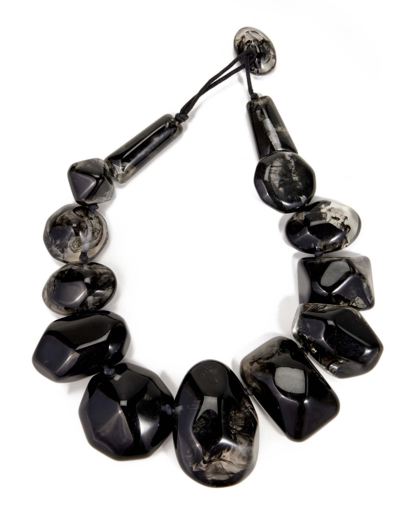 Large Acrylic Stone Necklace Black