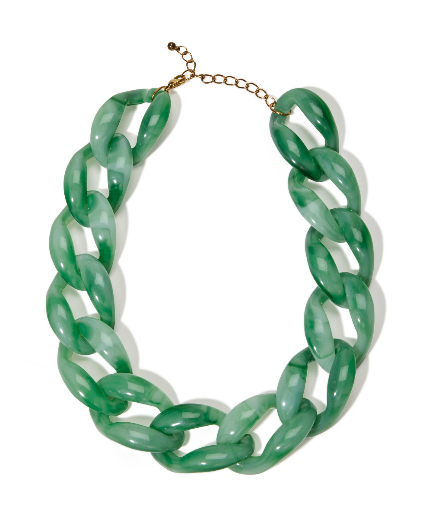 Marbled Acrylic Chain Necklace Green