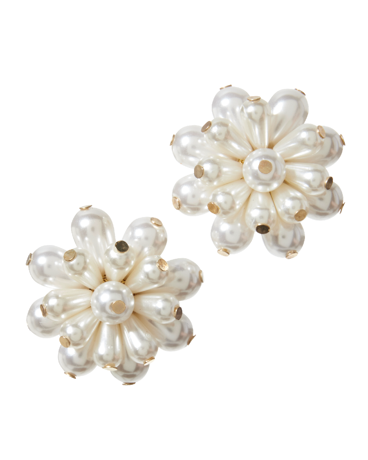 Multi Pearl Stud Earring Off White