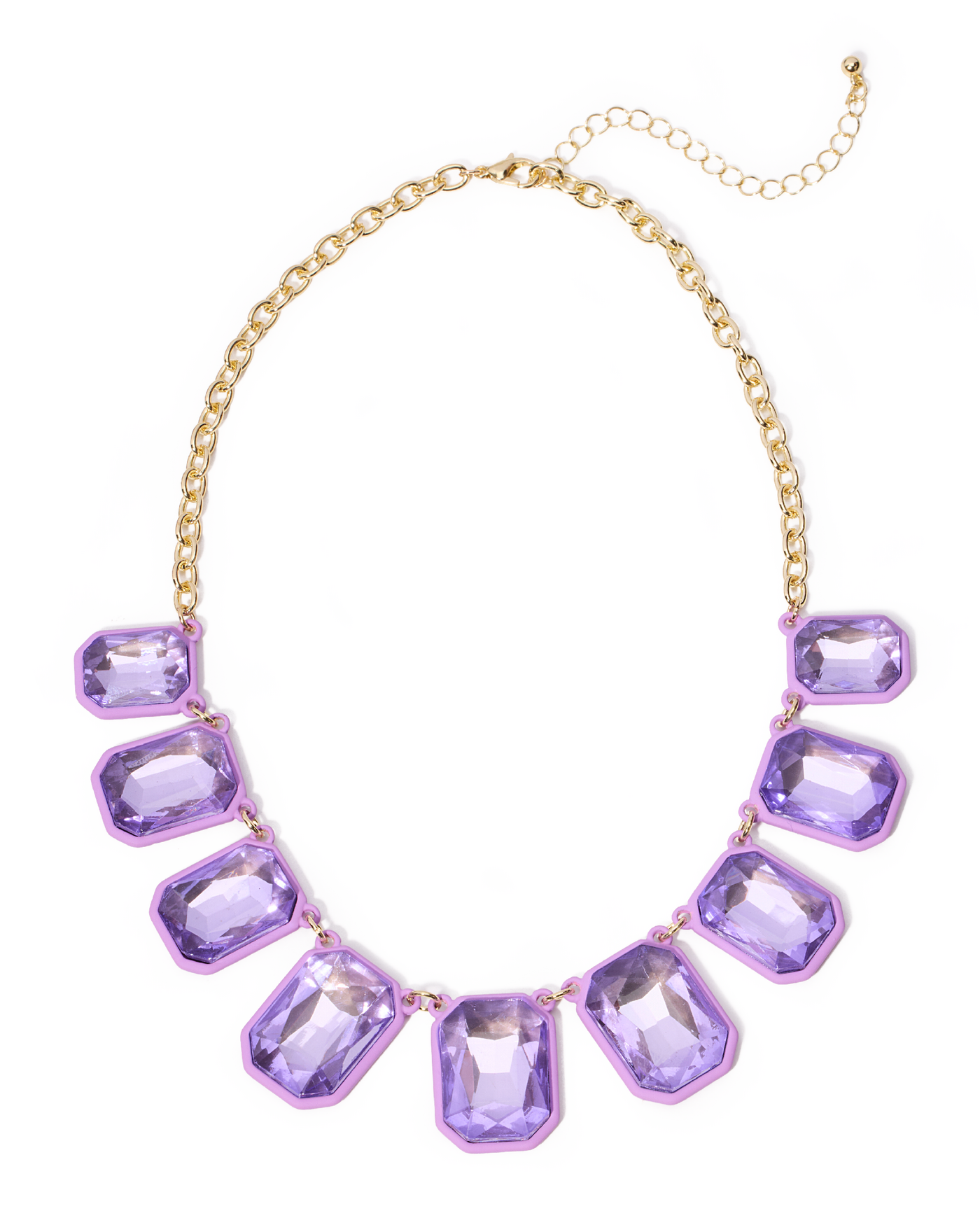 Two-Toned Gem Necklace Purple