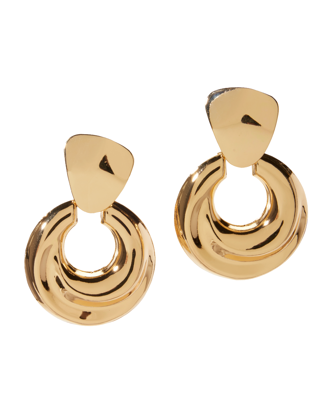 Chunky Drop Hoop Earring Gold