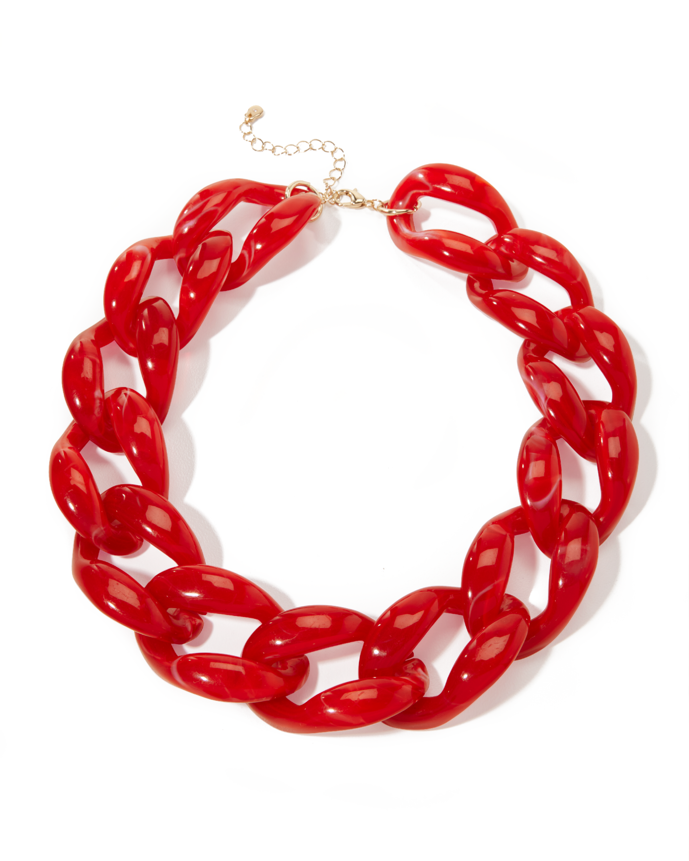 Red Acrylic Chain Necklace Red