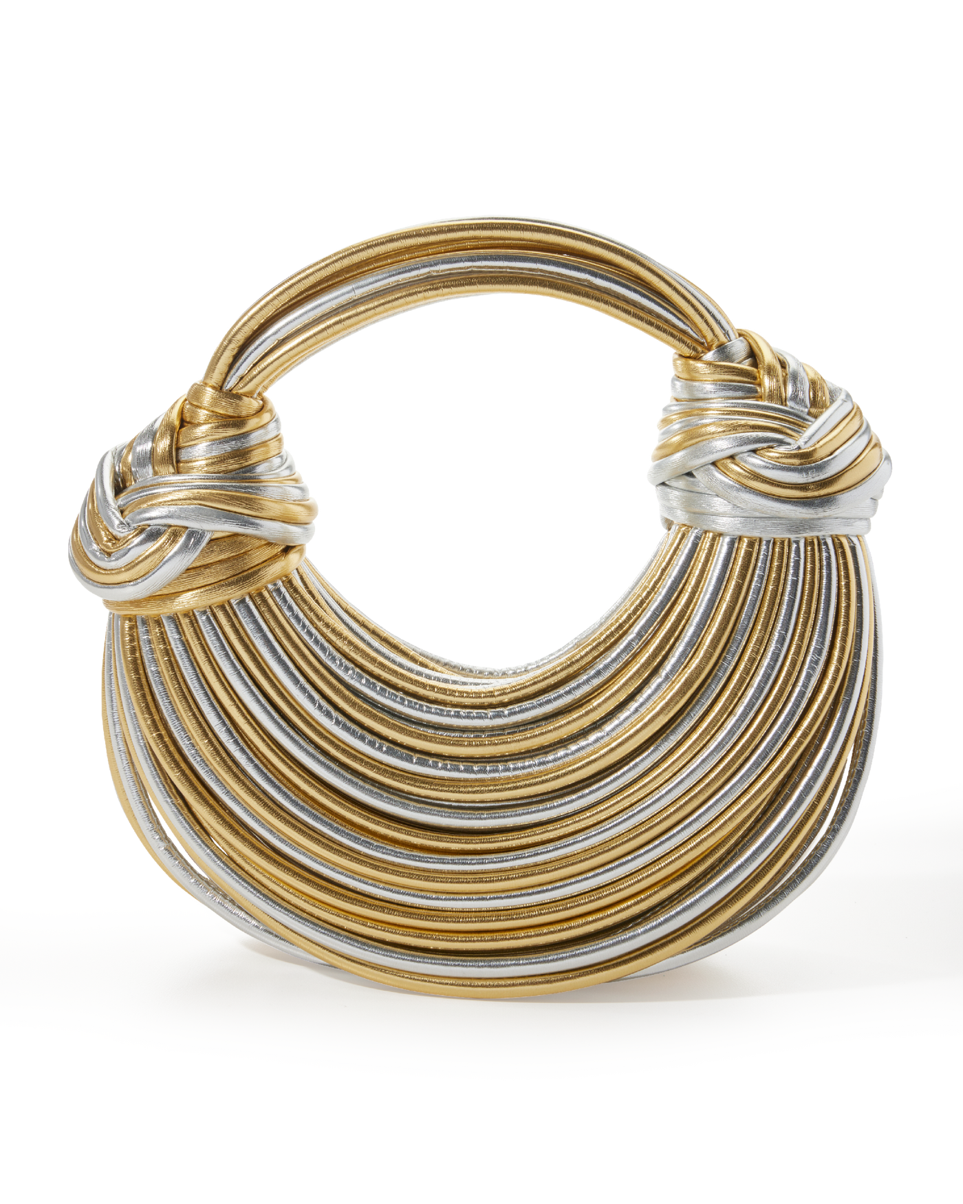 Metallic Strappy Purse Gold/Silver
