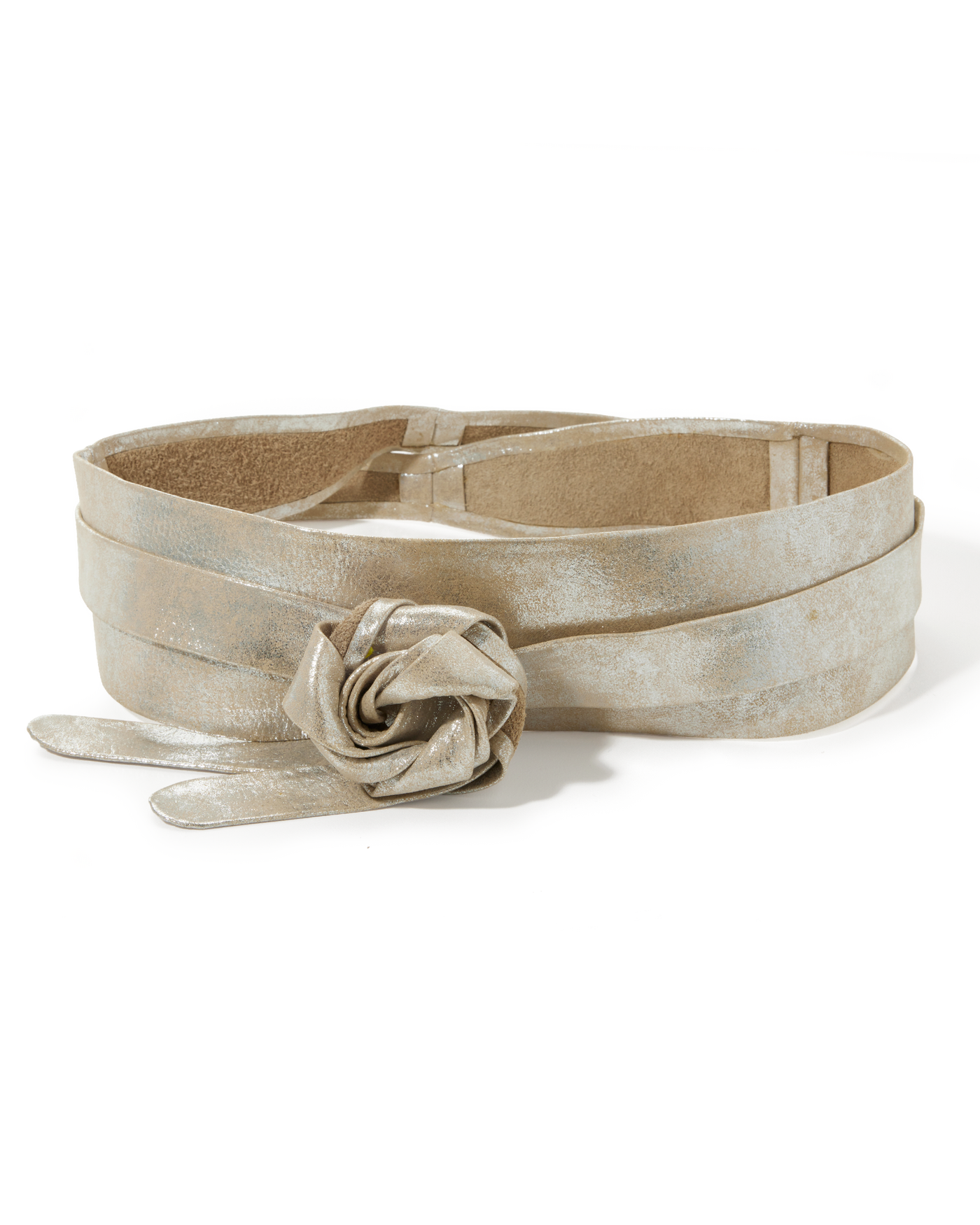 Metallic Chic Wrap Belt Silver