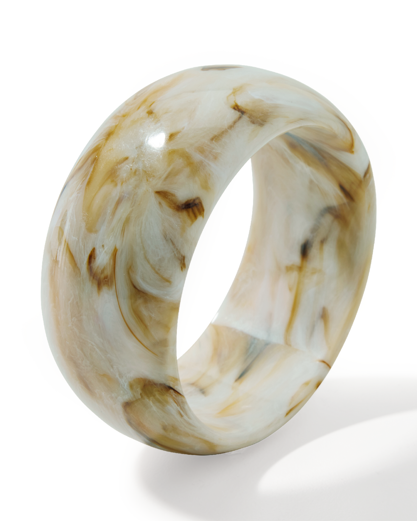 Marbled Acrylic Bangle Off White