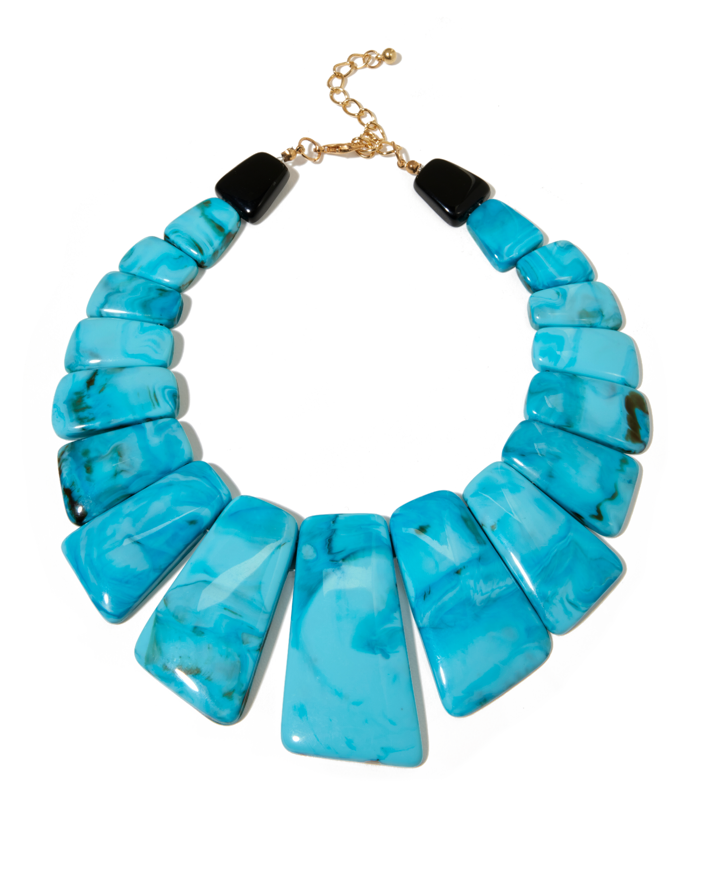 Marbled Turquoise Statement Necklace Turquoise