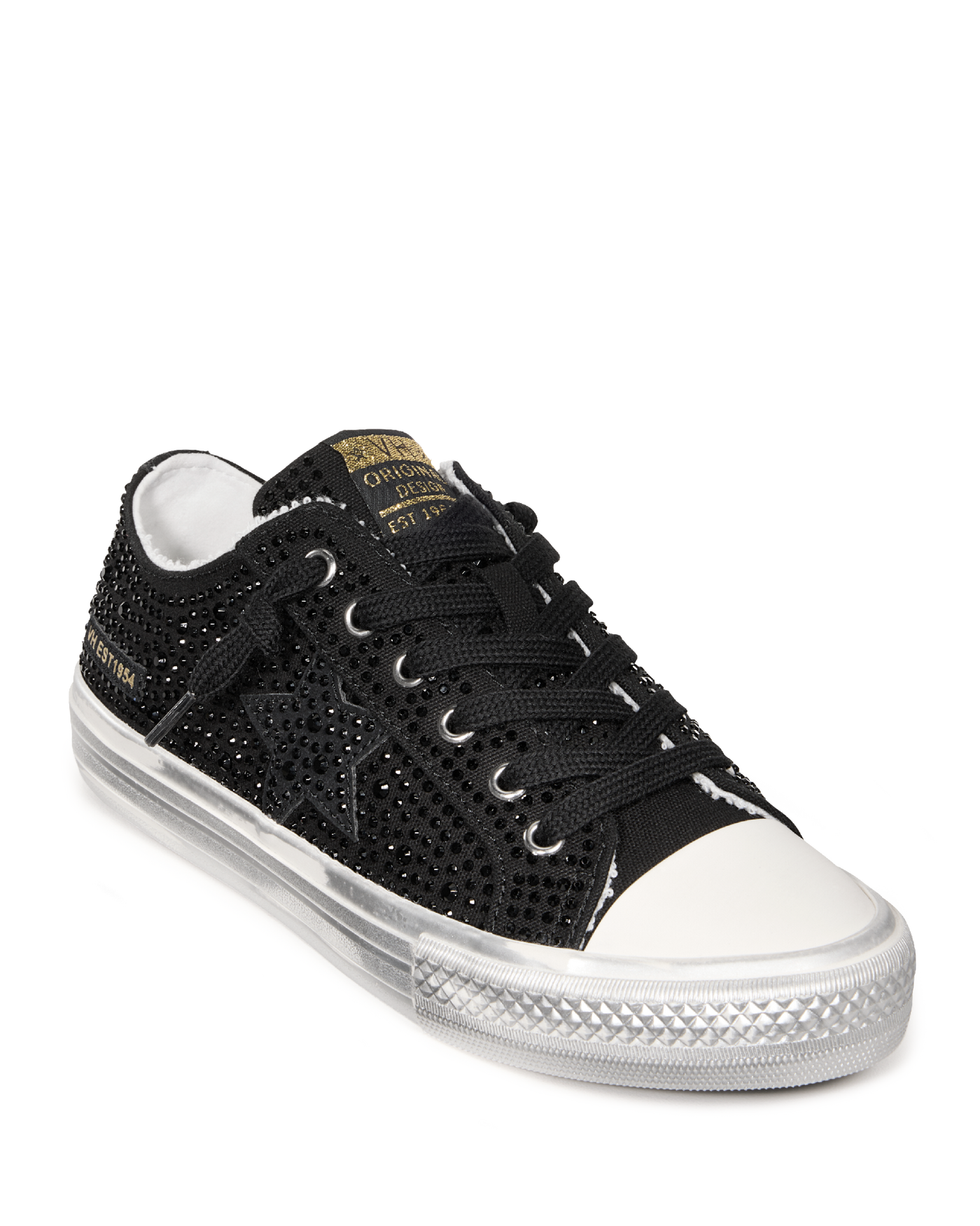 Rhinestone Embellished Sneaker Black
