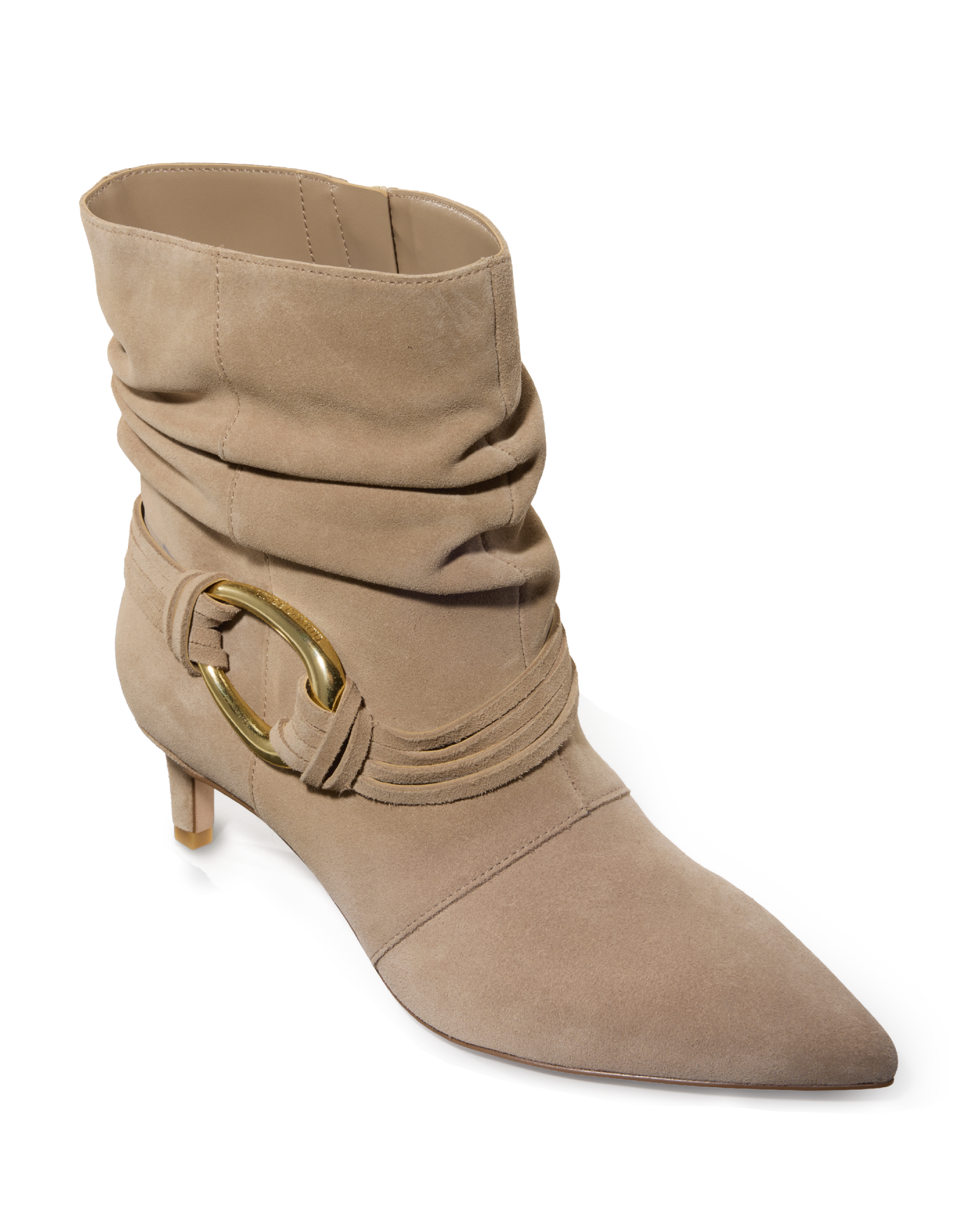 Slouchy Hardware Bootie Taupe