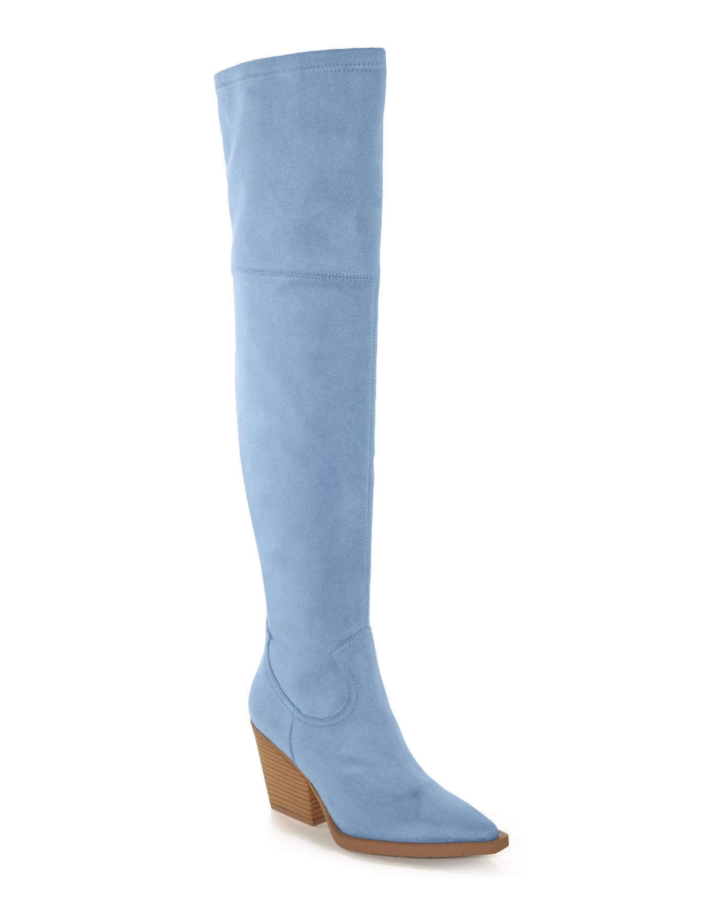 Over The Knee Western Boot Blue