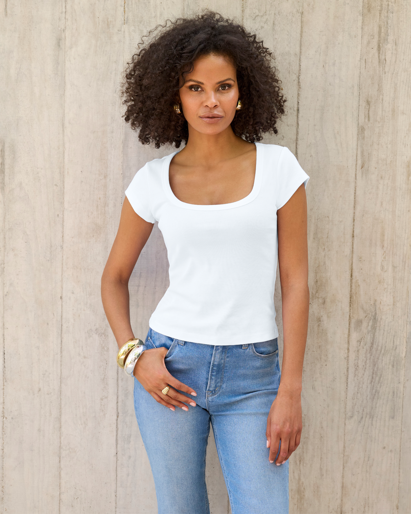 Cotton Cap Sleeve T-Shirt Pure White