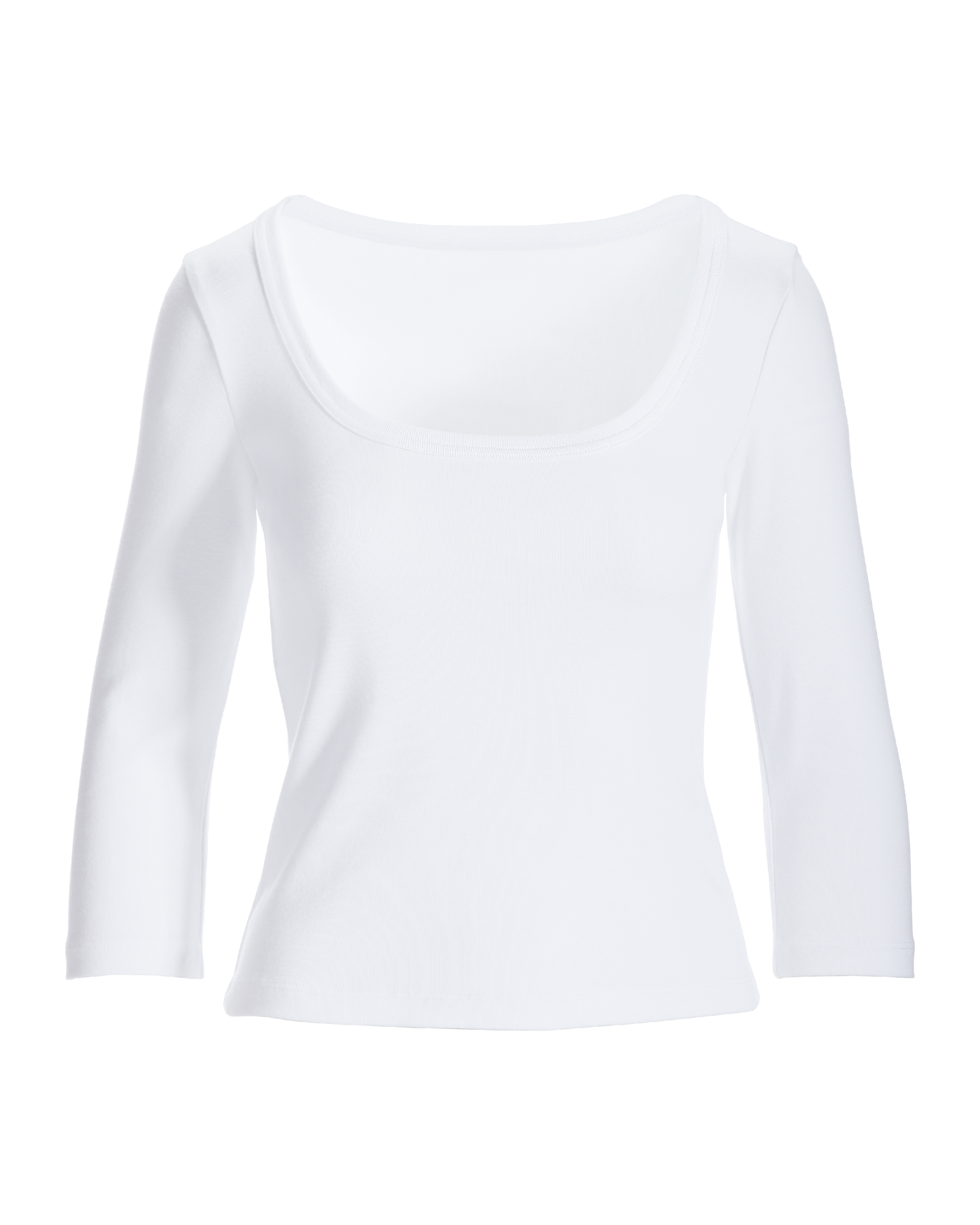Cotton Scoop Neck Three Quarter Sleeve Top Pure White – Boston Proper