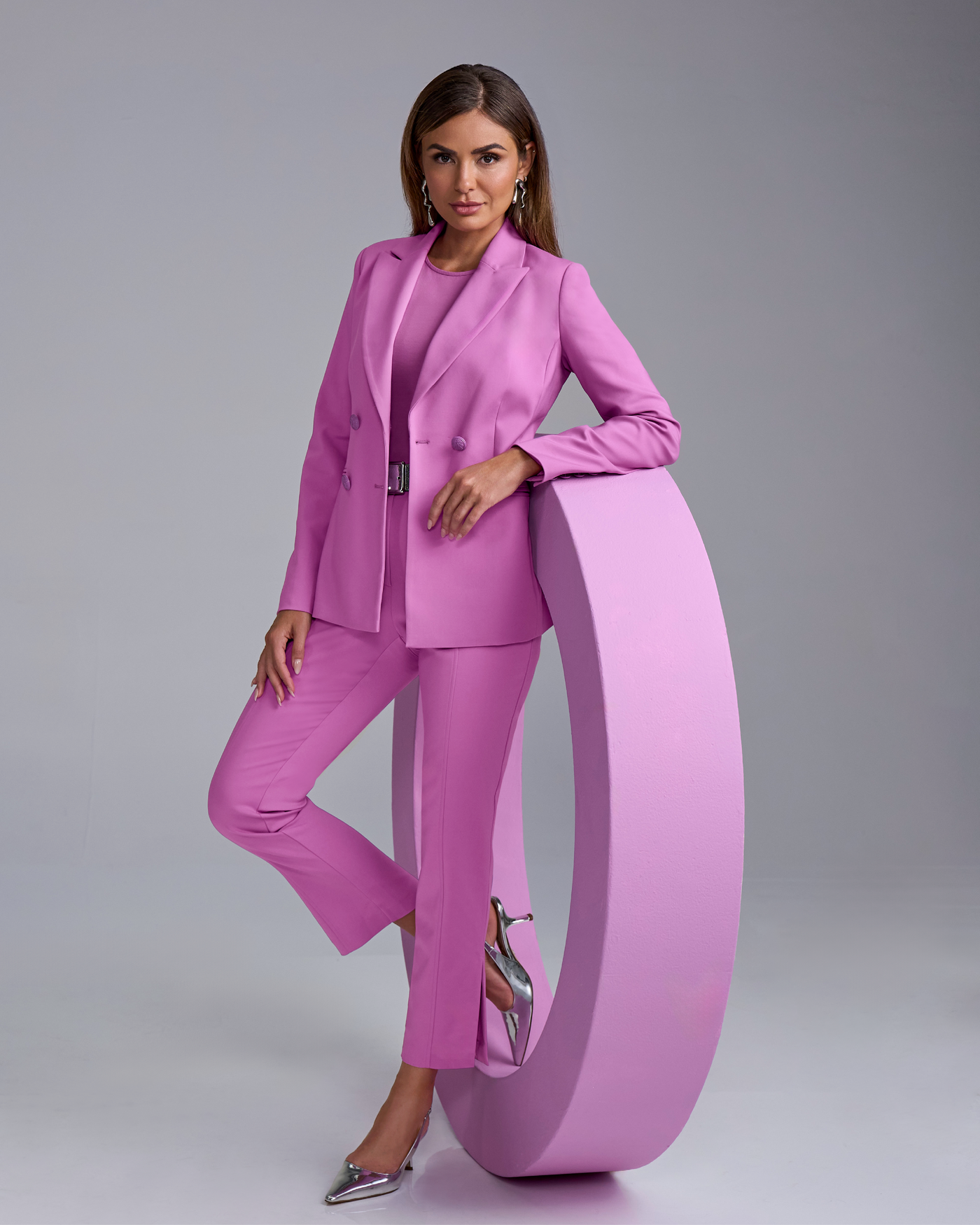 Newport Modern Slim Straight Side Slit Trouser Pant Radiant Orchid