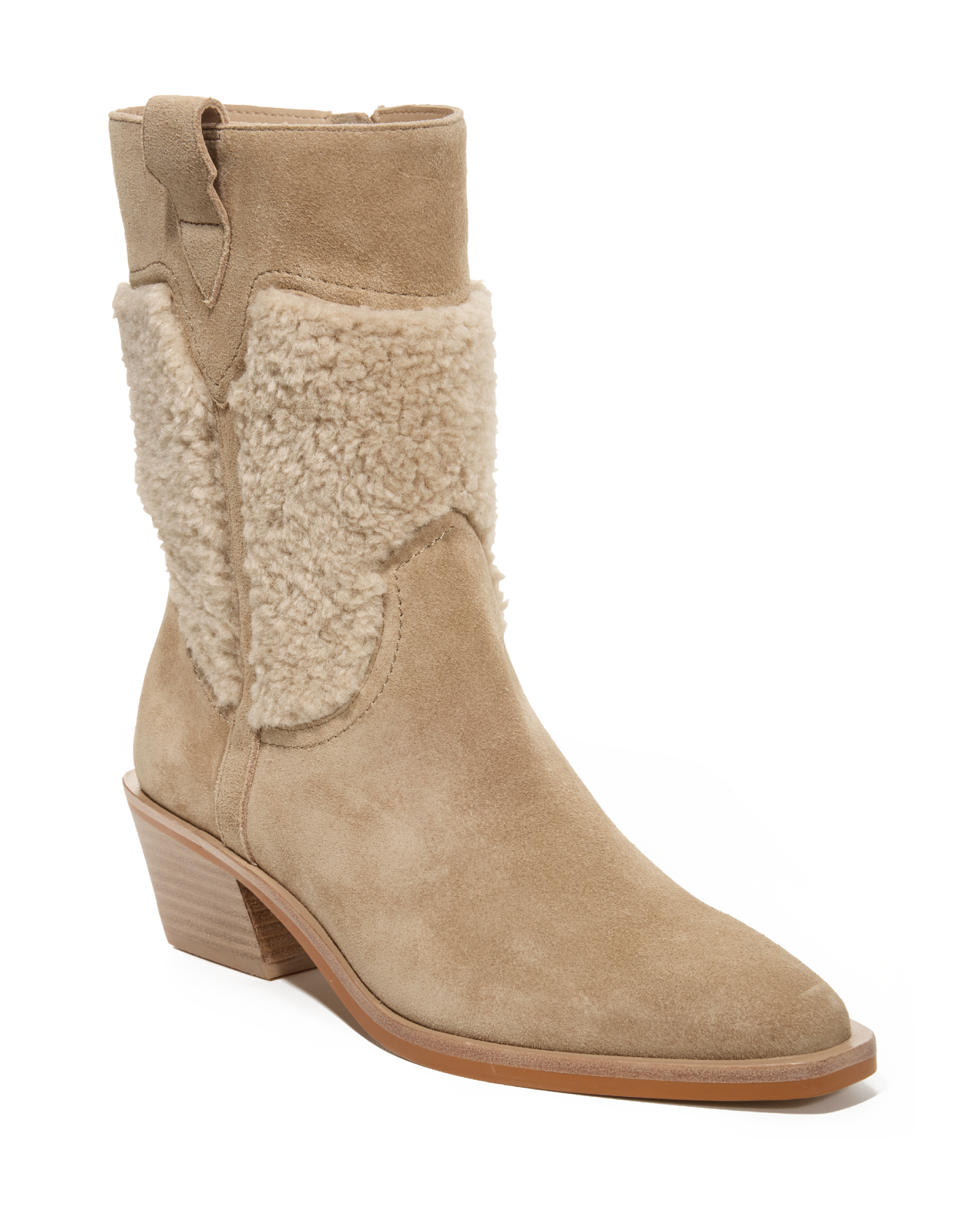 Shearling Western Boot Taupe