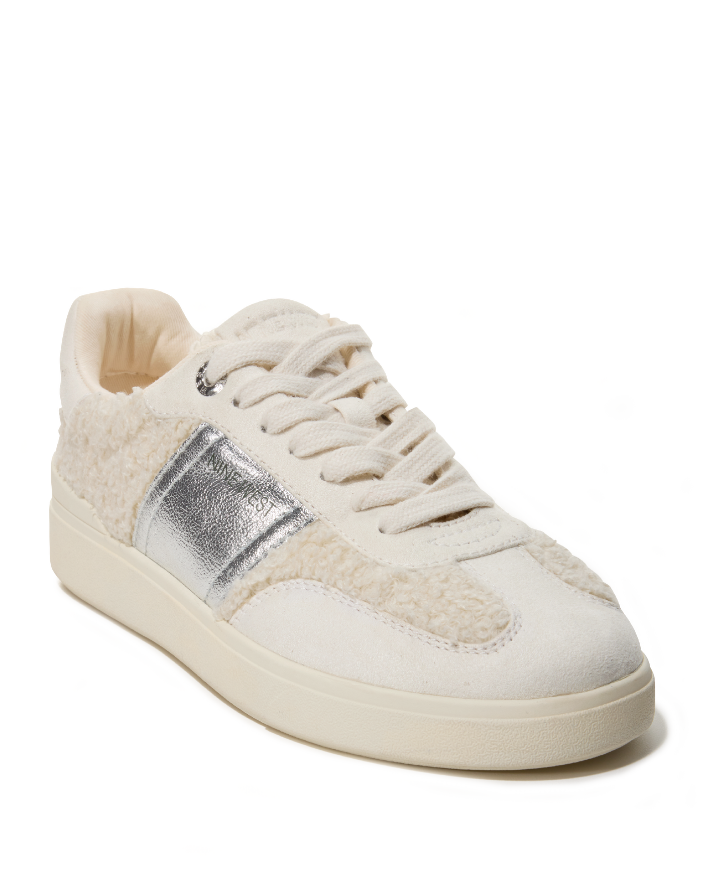 Shearling Metallic Sneaker Cream