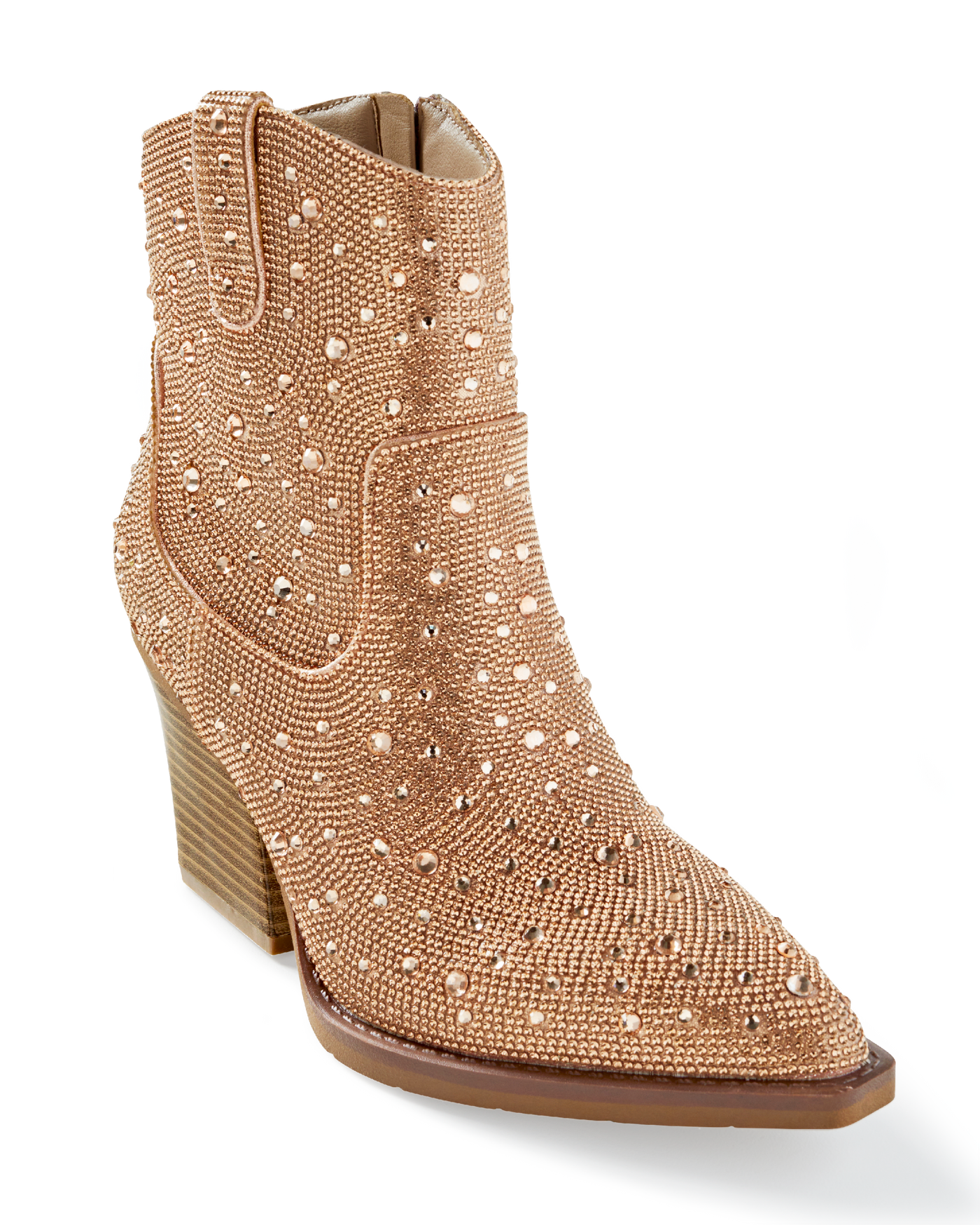Embellished Western Bootie Rose Gold