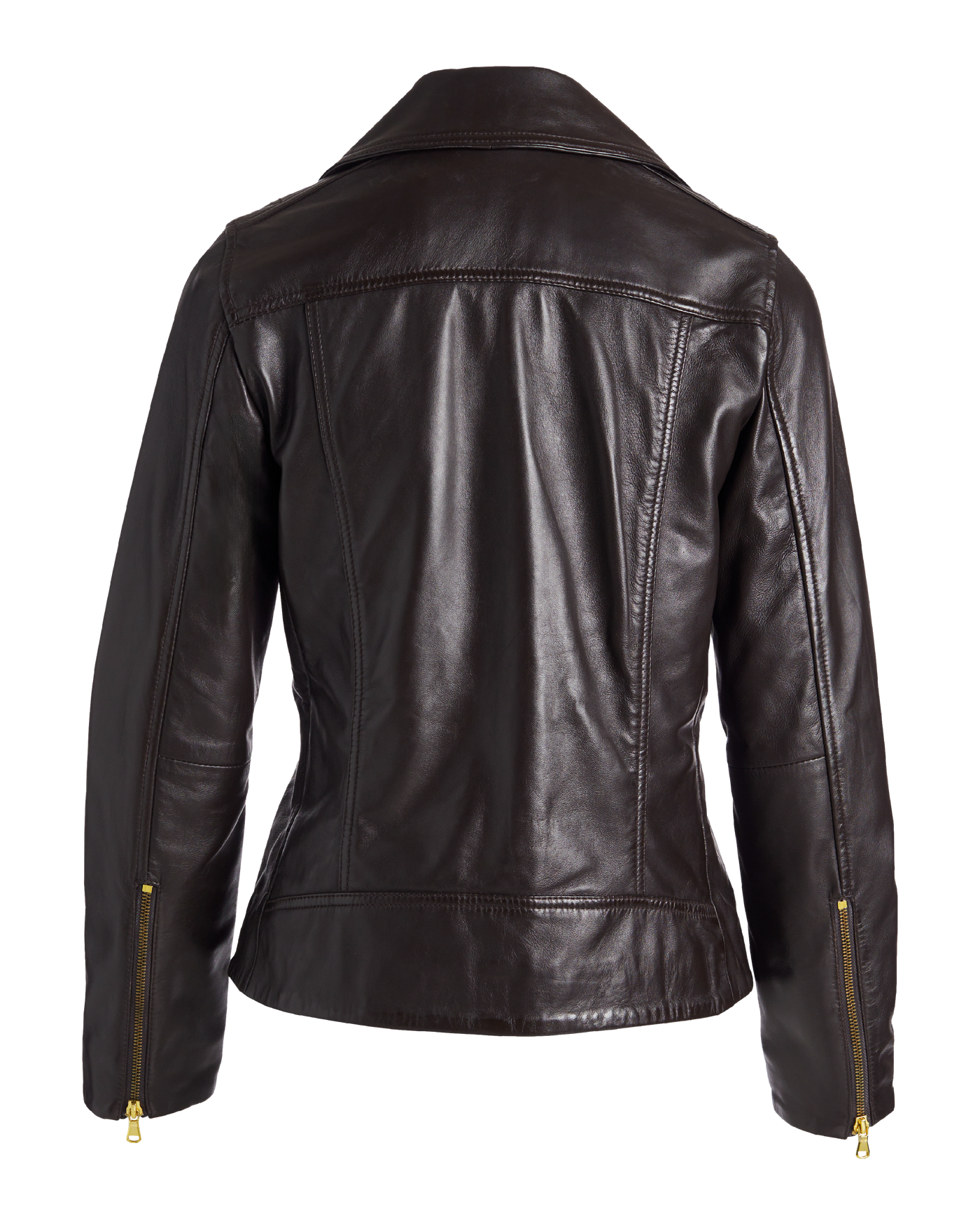 Genuine Leather Zip Detail Moto Jacket Safari Brown – Boston Proper