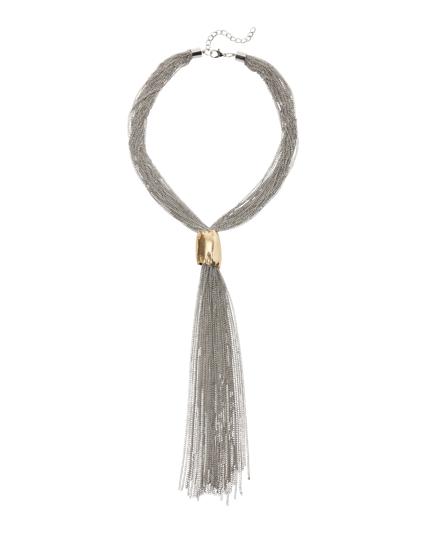 Mixed Metals Drop Necklace Silver/Gold