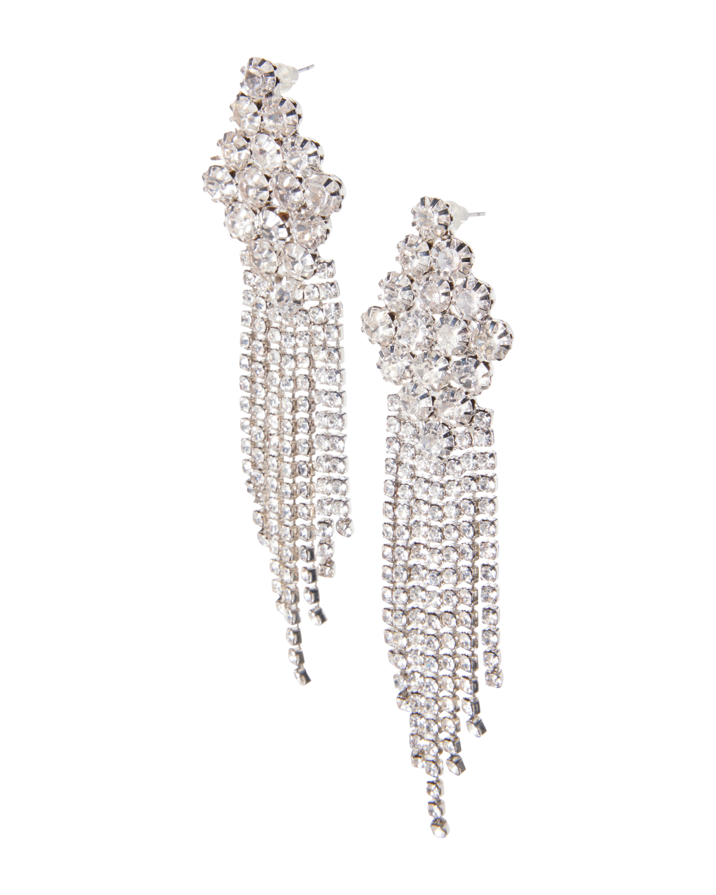 Occasion Rhinestone Drop Earring Silver