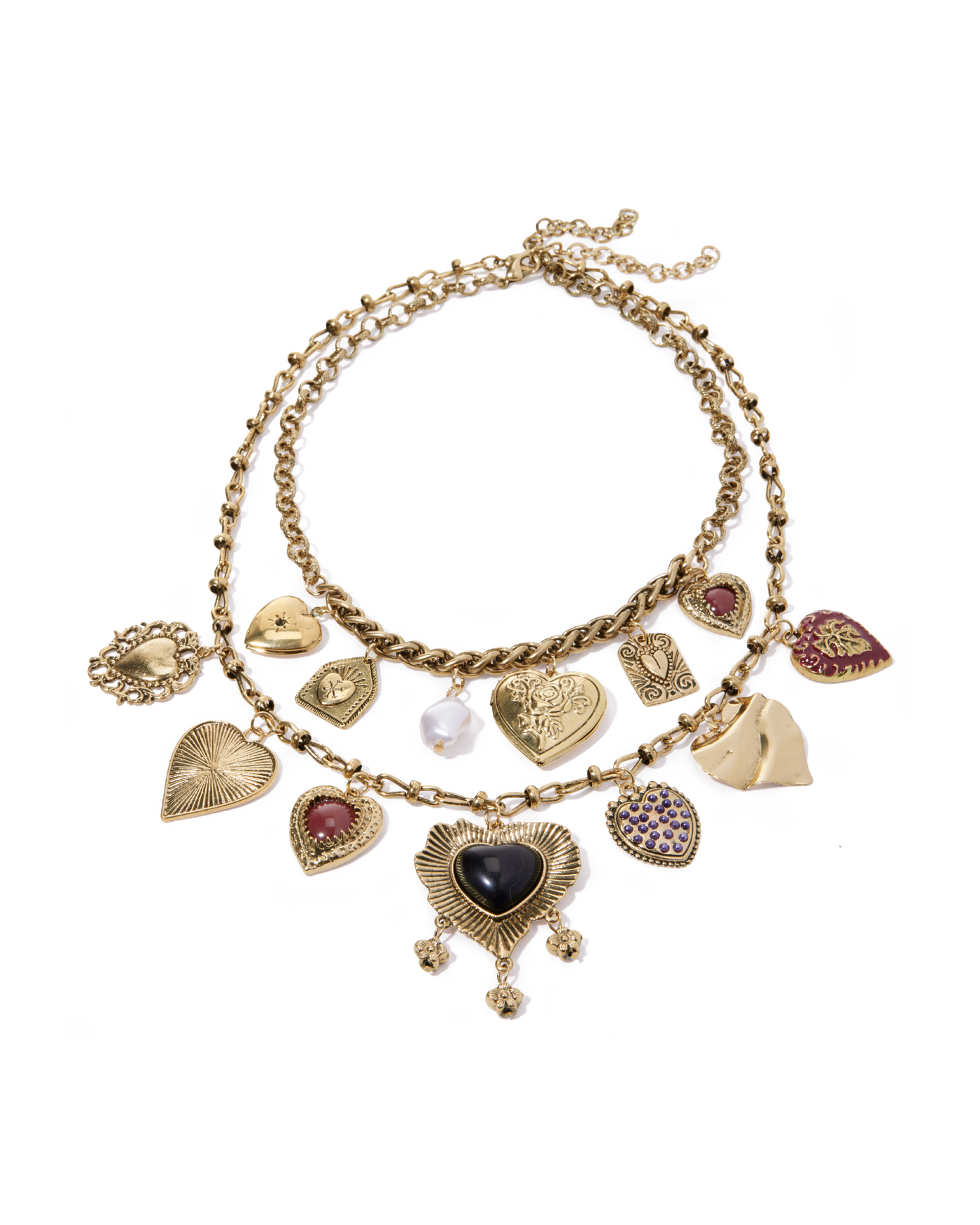 Charm Statement Necklace Gold