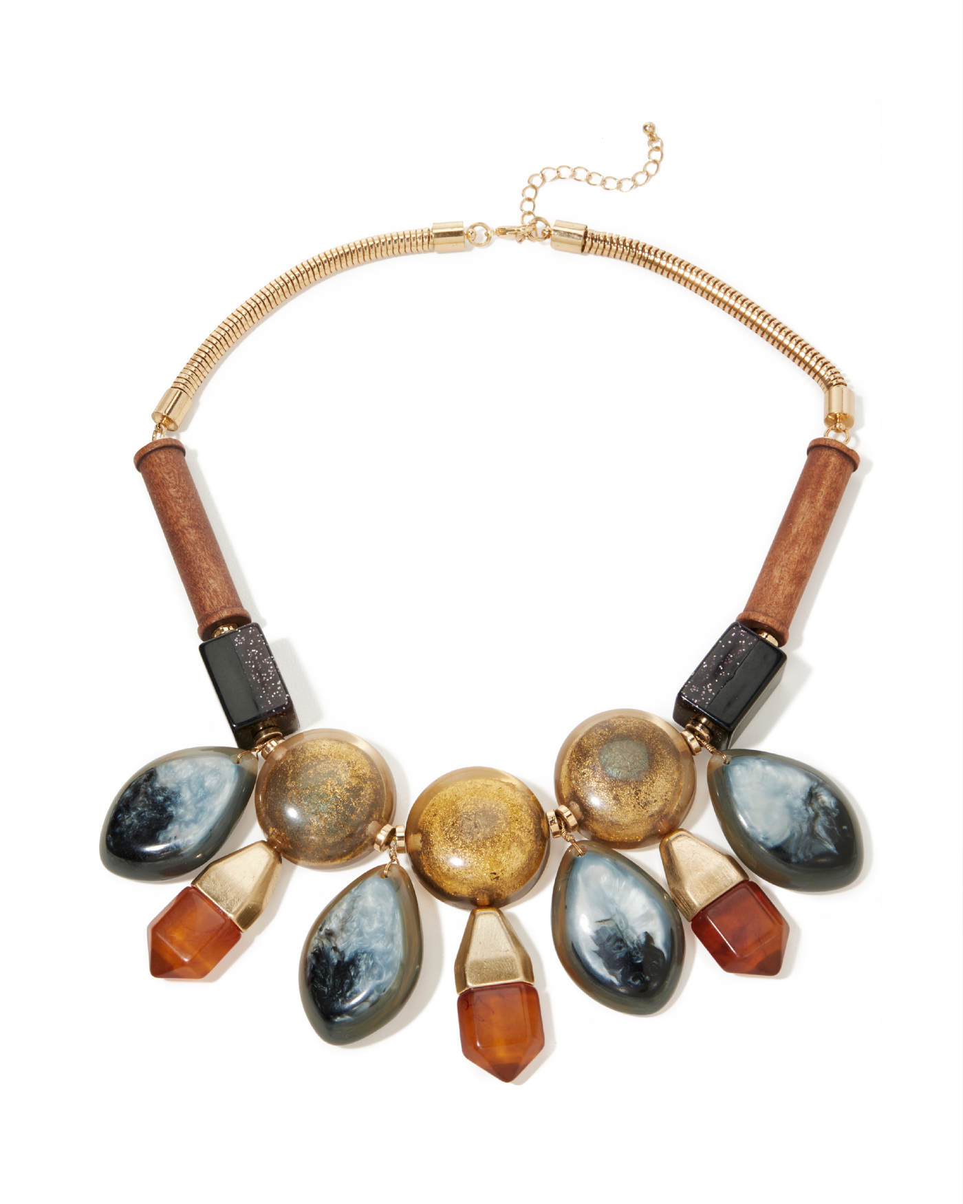 Fall Statement Necklace Brown Multi