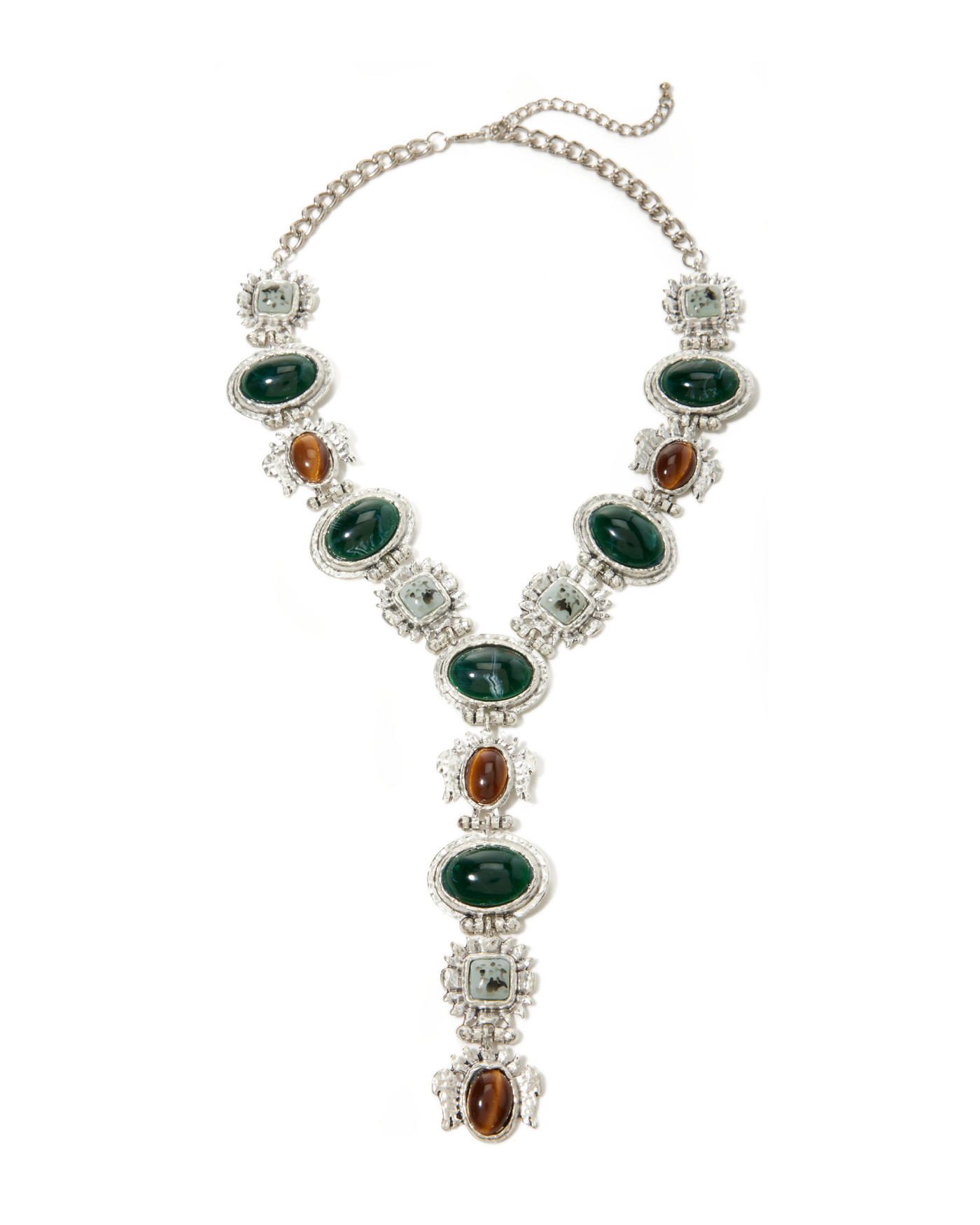 Western Stone Necklace Antique Silver