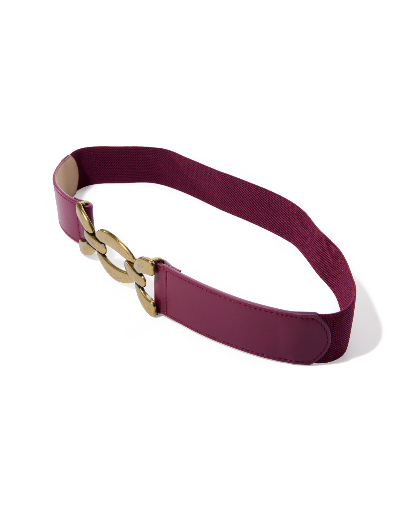 Chain Link Elastic Waist Belt Wine