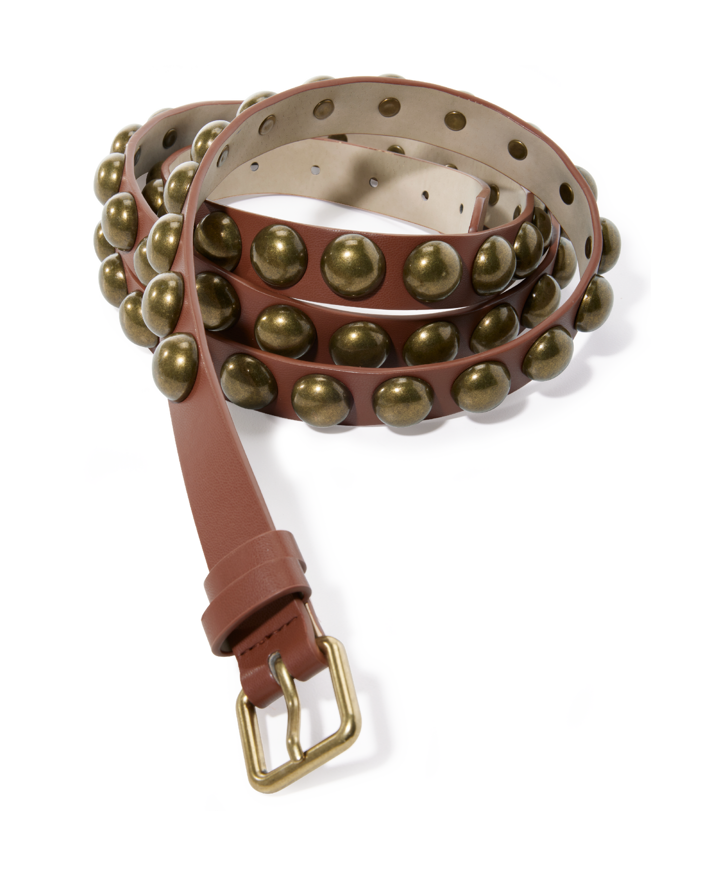 Double Wrapped Studded Belt Brown