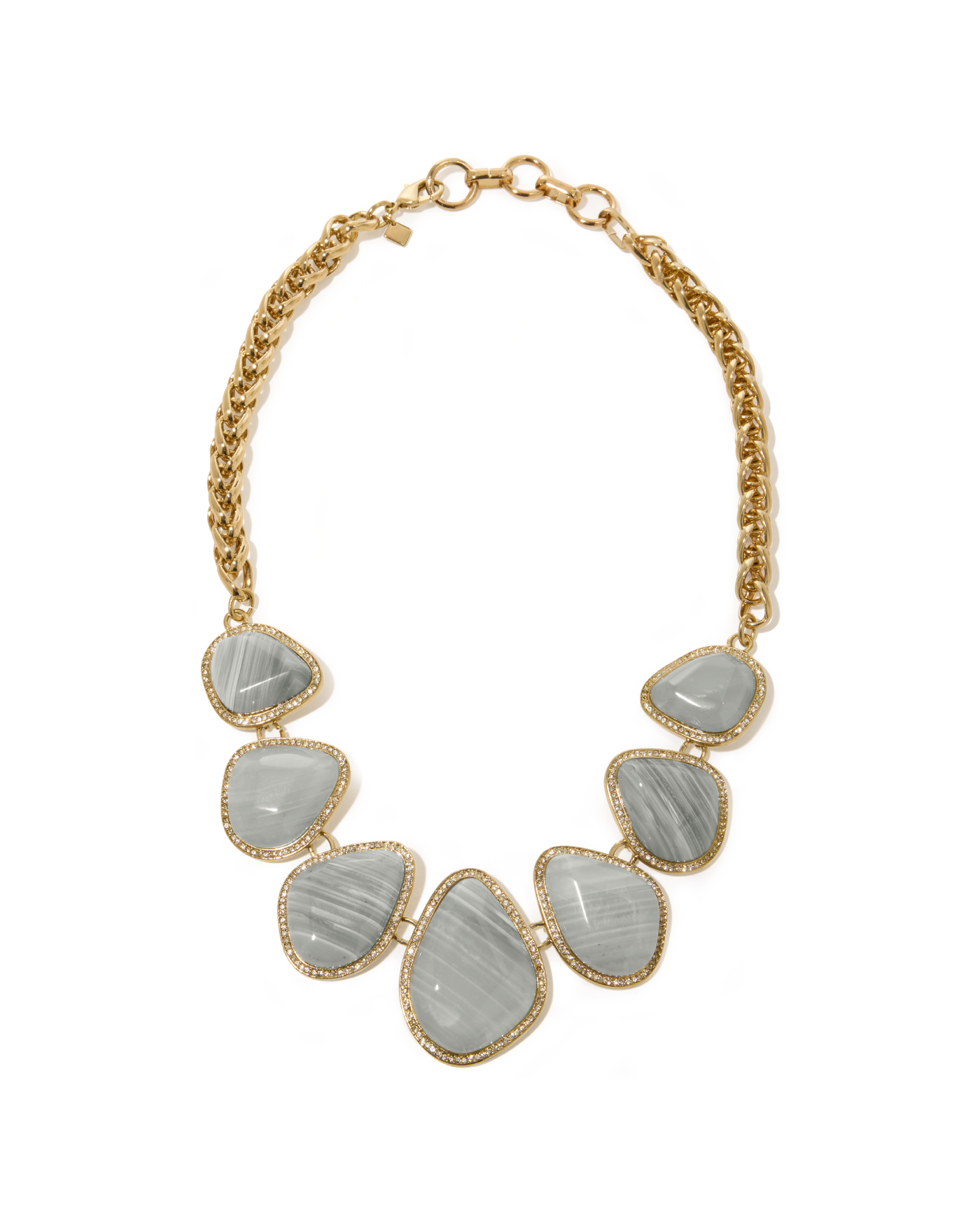 Winter Stone Statement Necklace Gold