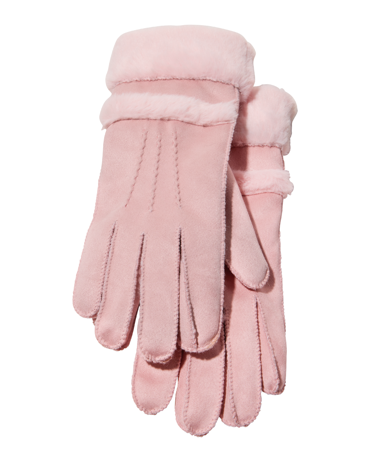 Pink Fur and Suede Glove Pink