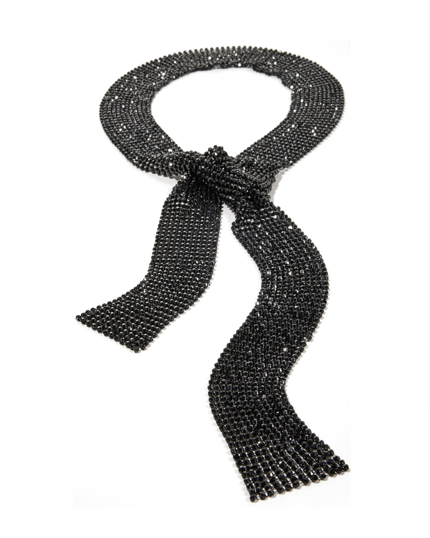 Sparkle Tie Occasion Necklace Black