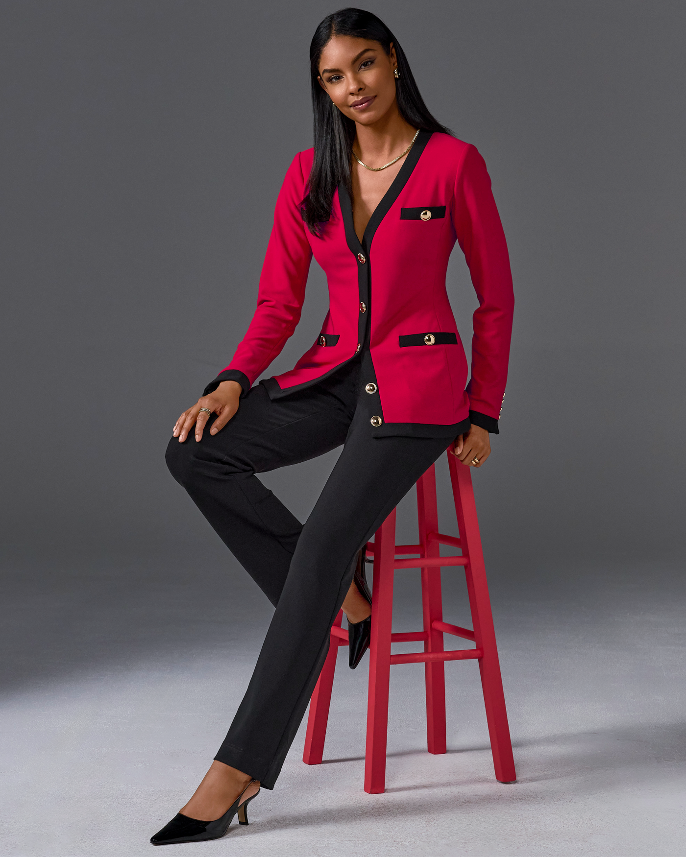 Beyond Travel Colorblock Set Red/Black