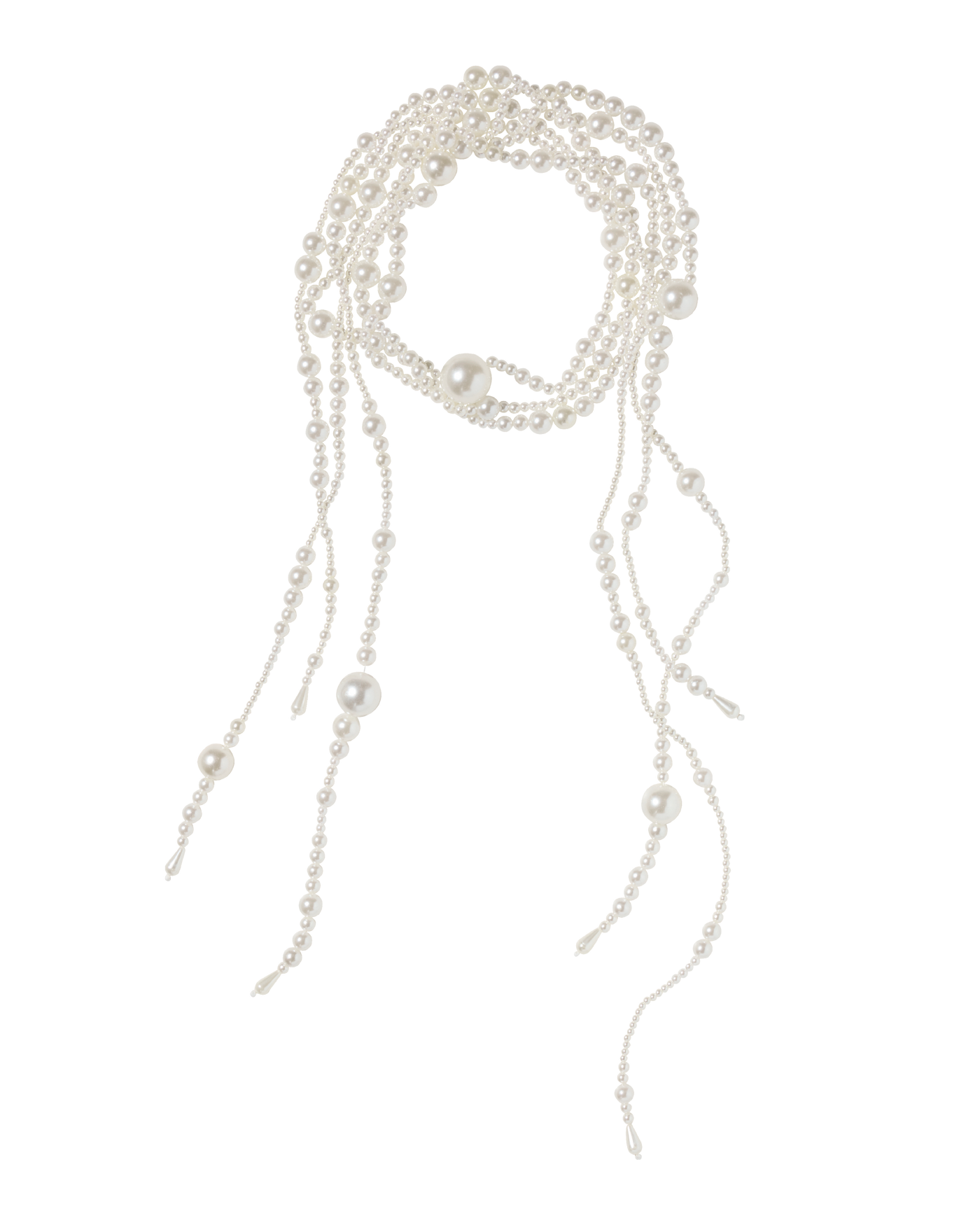Pearl Strappy Necklace White