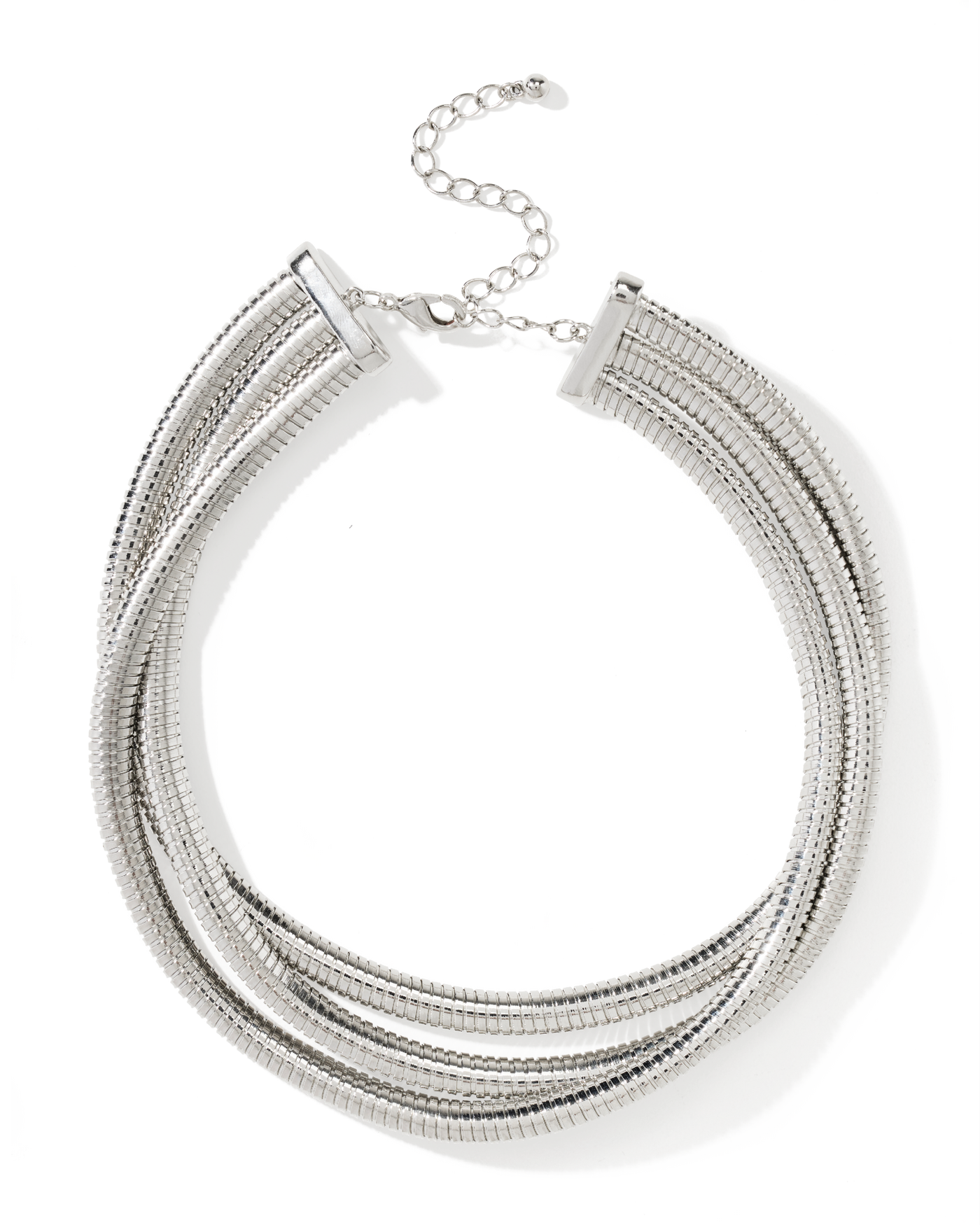 Slinky Layered Necklace Silver