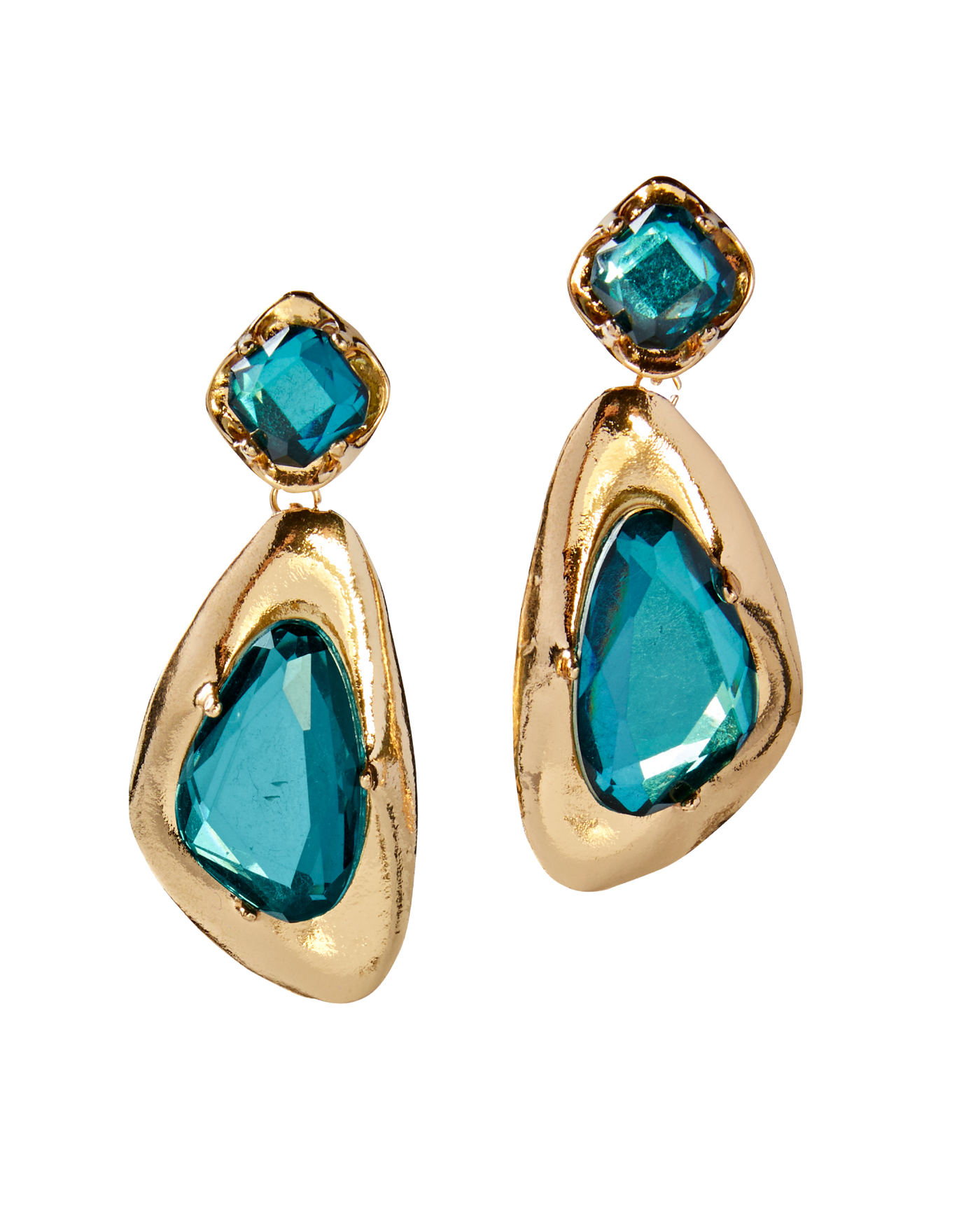 Modern Gem Drop Earring Emerald