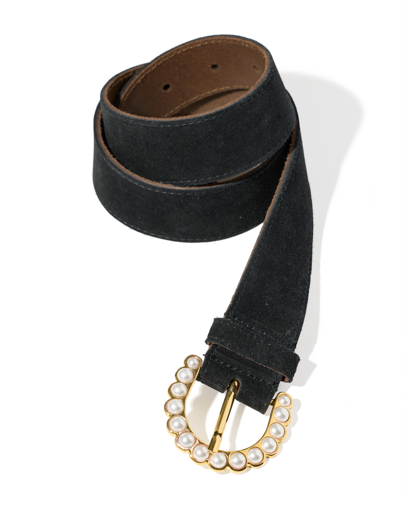 Pearl Statement Buckle Belt Black
