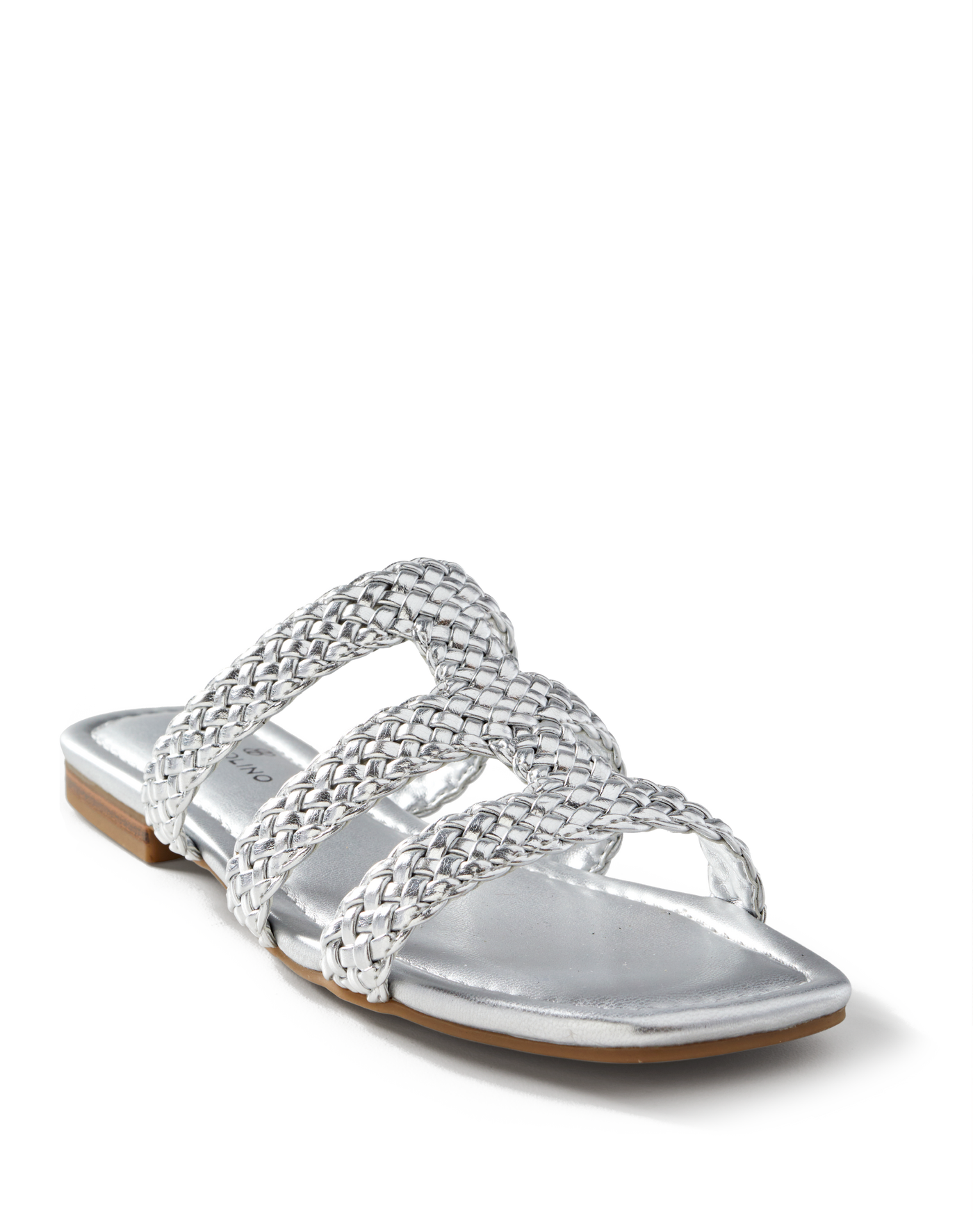 Marc Fisher Interwoven Flat Sandal Silver