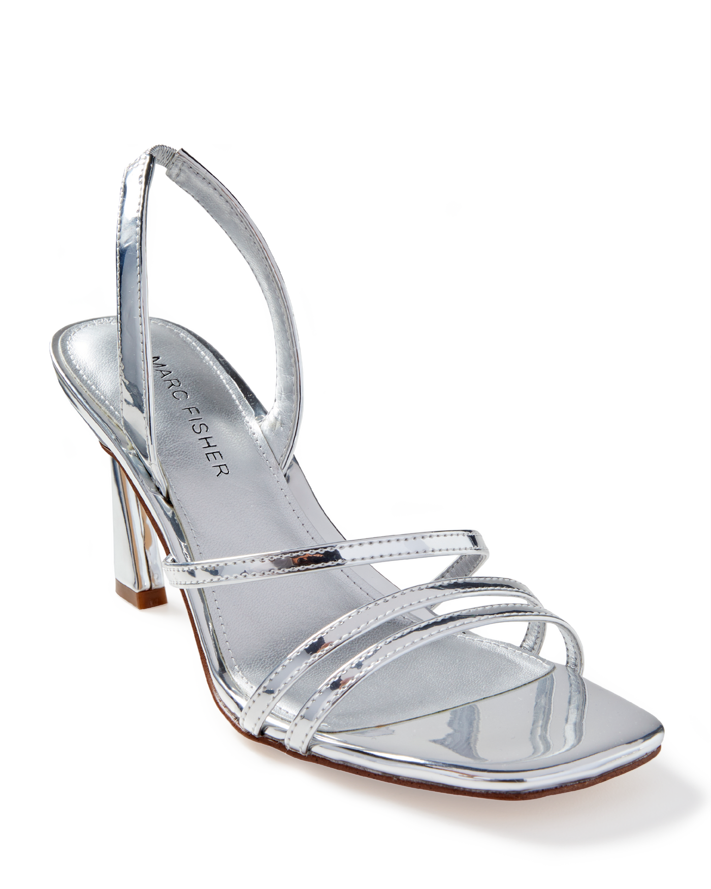 Marc Fisher Sling Back Strappy Dress Heel Silver