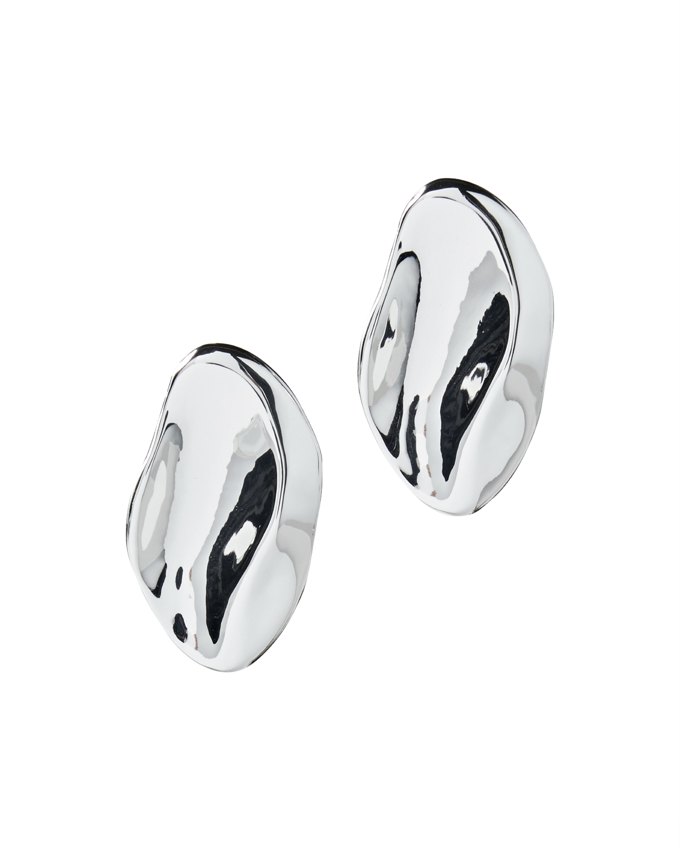 Modern Stud Earrings Silver