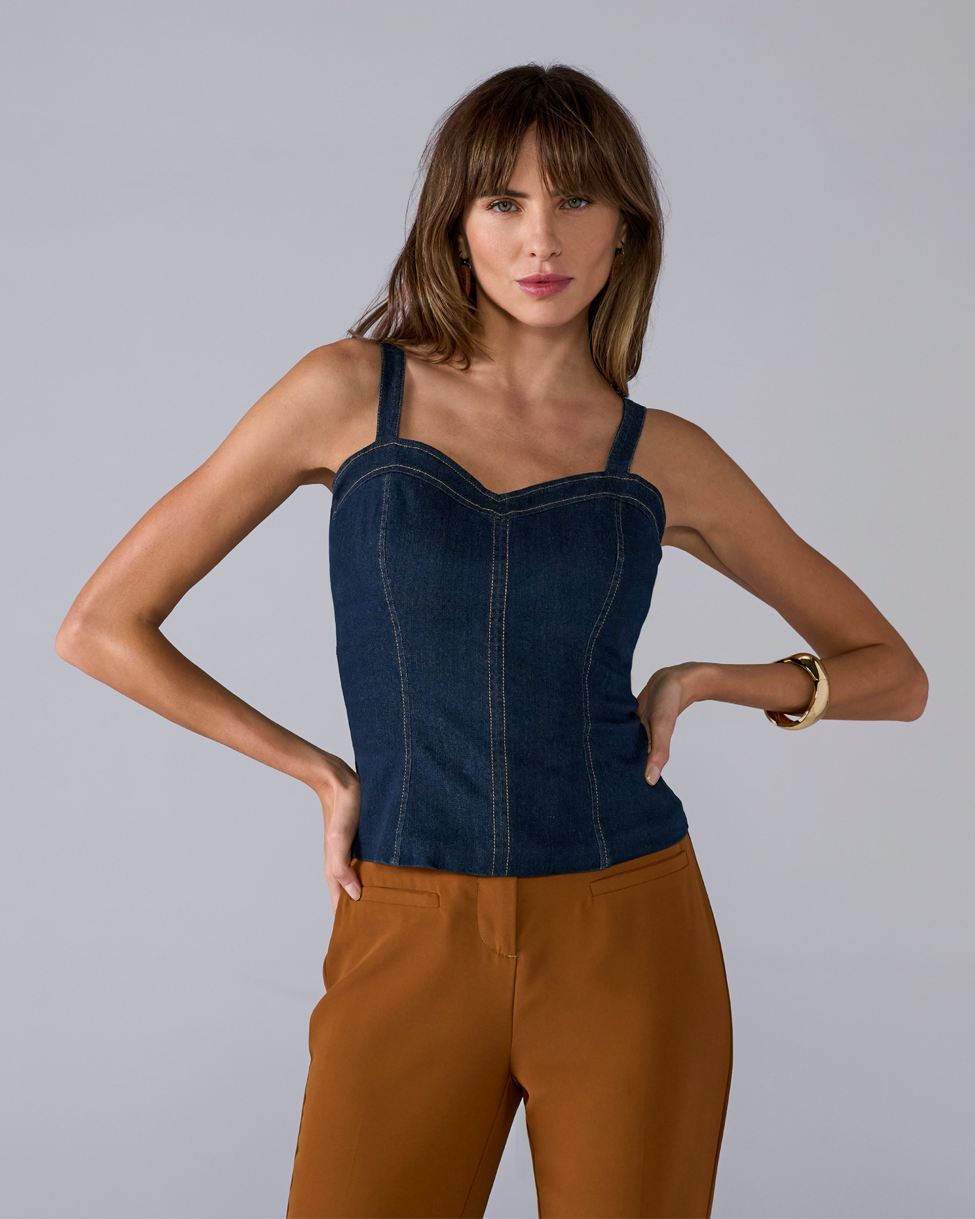 Woven Denim Tank Rinse