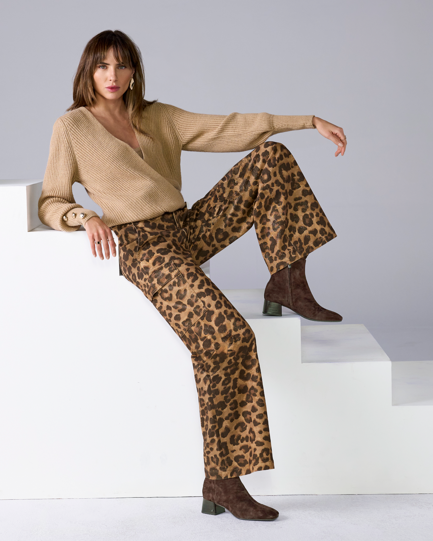 Metallic Leopard Cargo Jean Gilded Cheetah