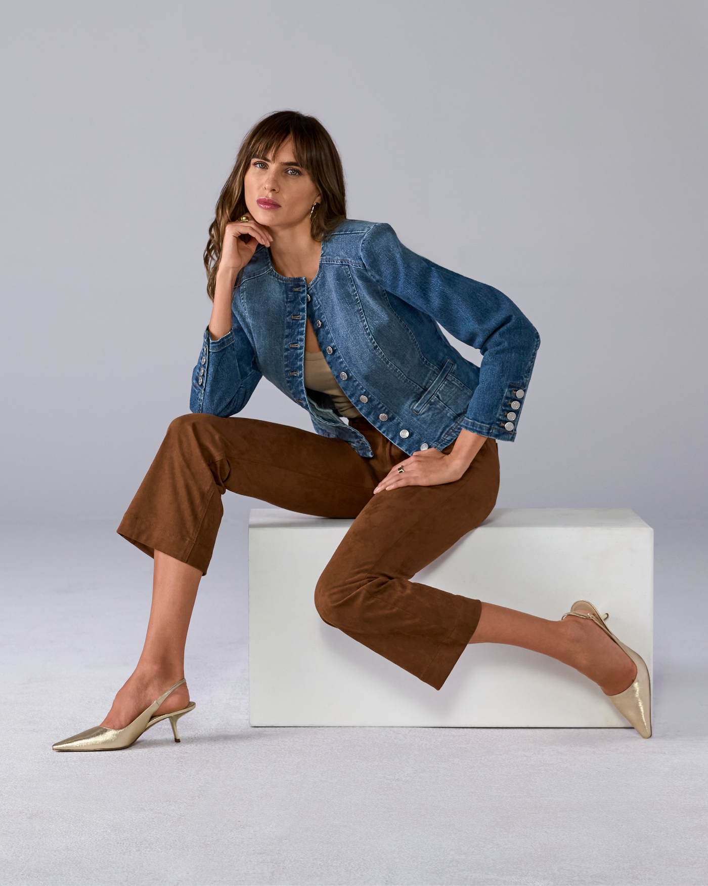 Faux Suede Kick Flare Pant Tortoise Shell