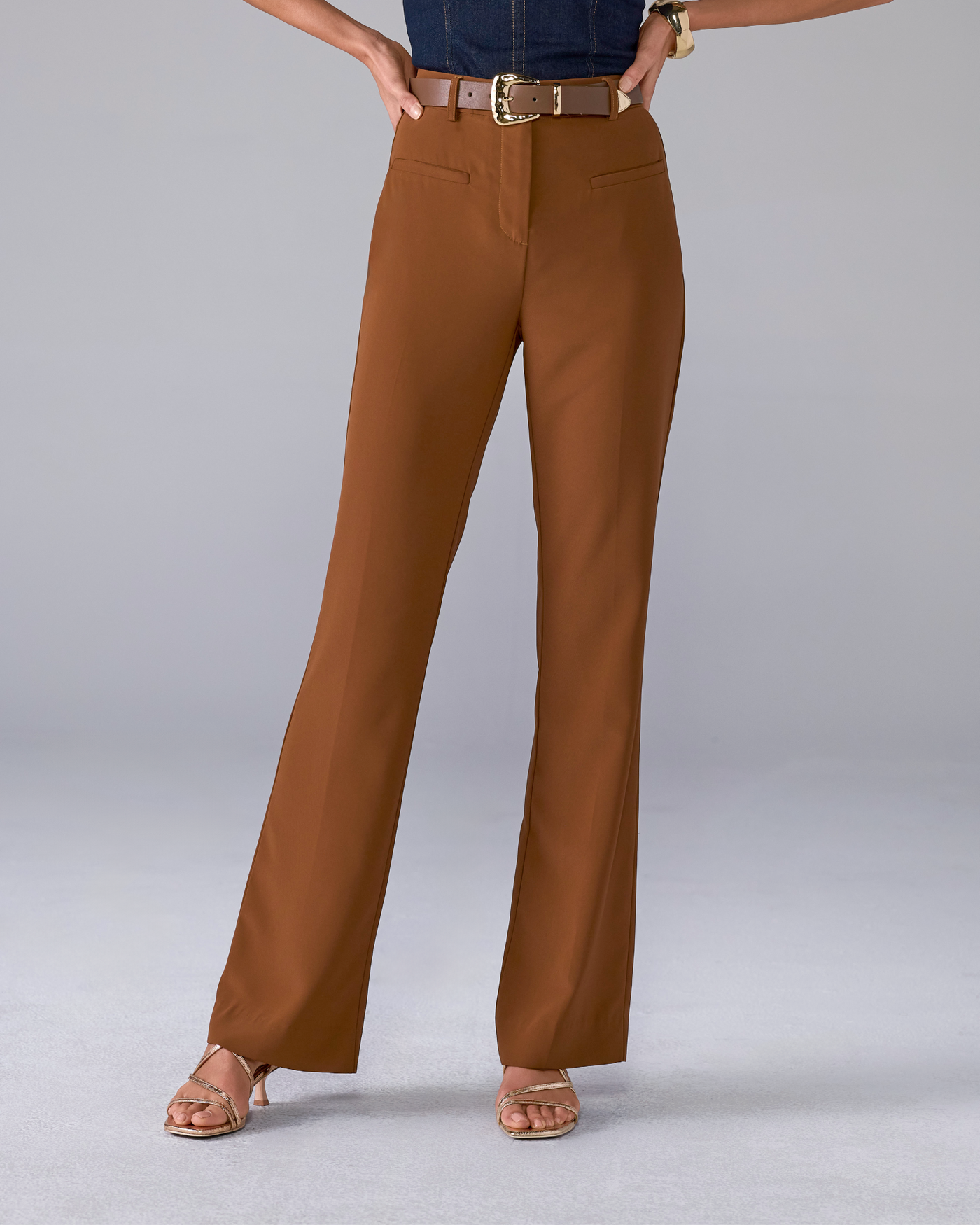 Tailored Crepe Pant Tortoise Shell