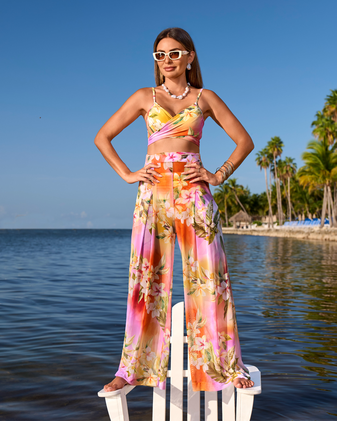 Swim Sense Mesh Print Pant Ombre Floral