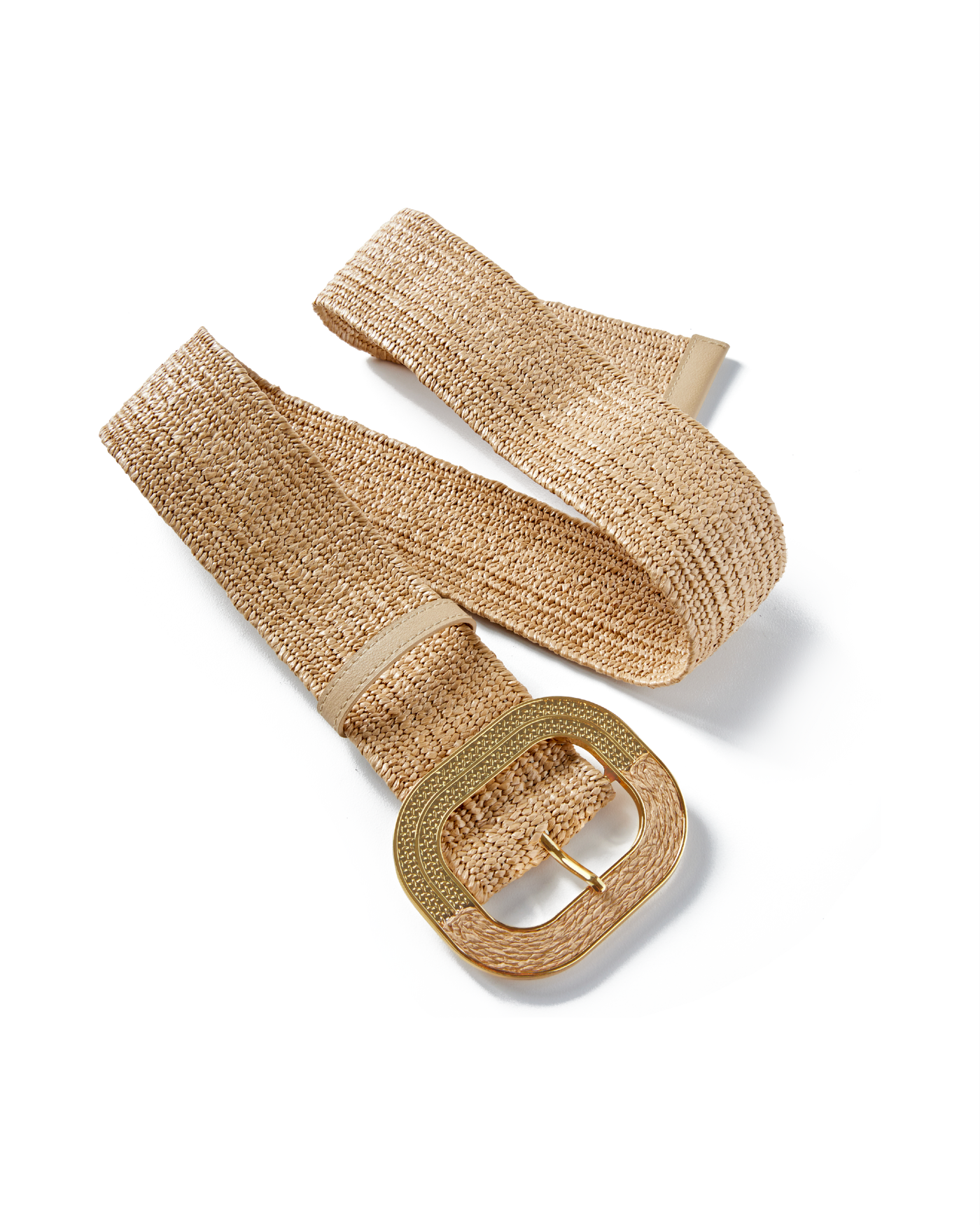 Center Square Hardware Raffia Elastic Belt Natural