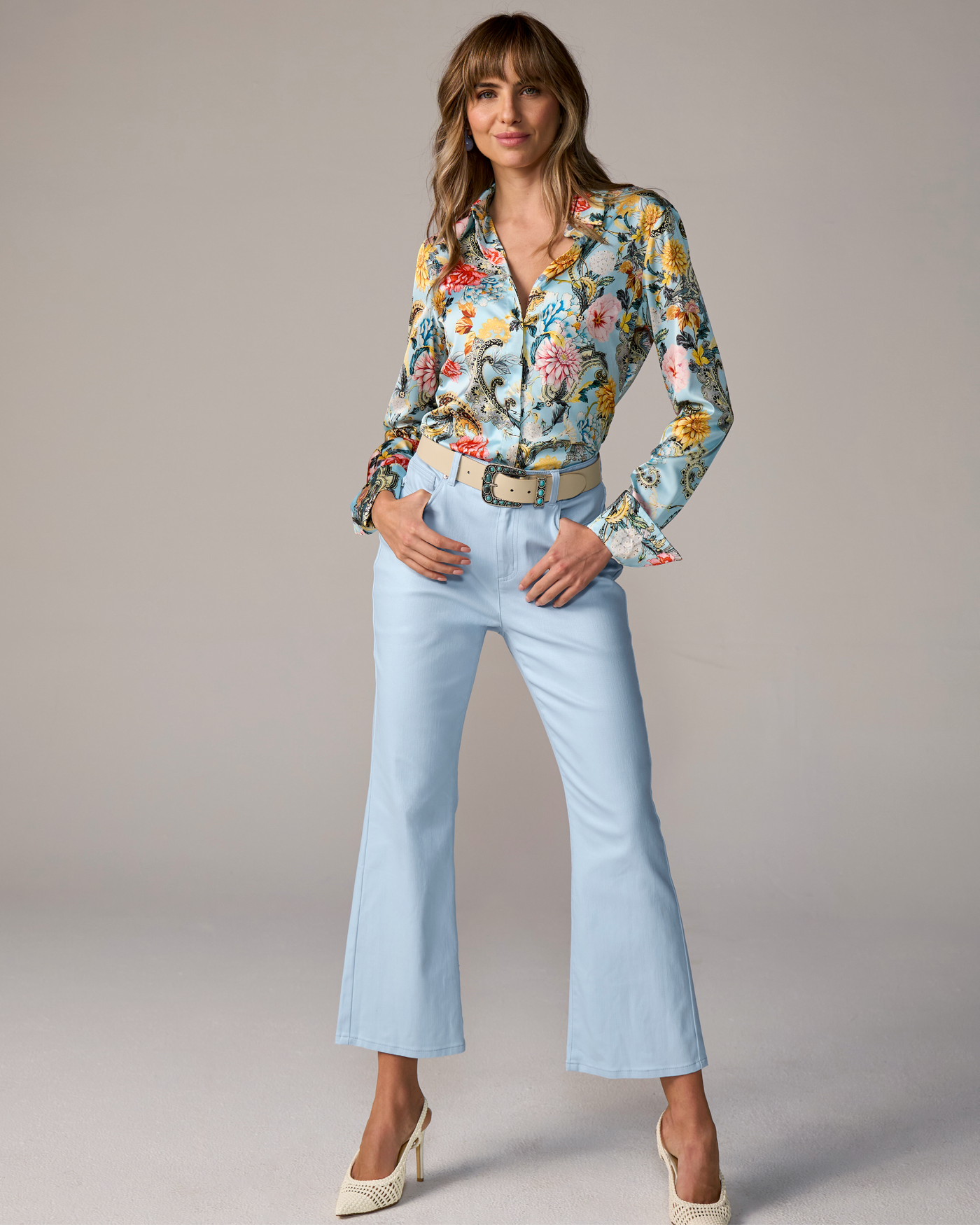 Monterey Kick Flare Coated Jean Corydalis Blue
