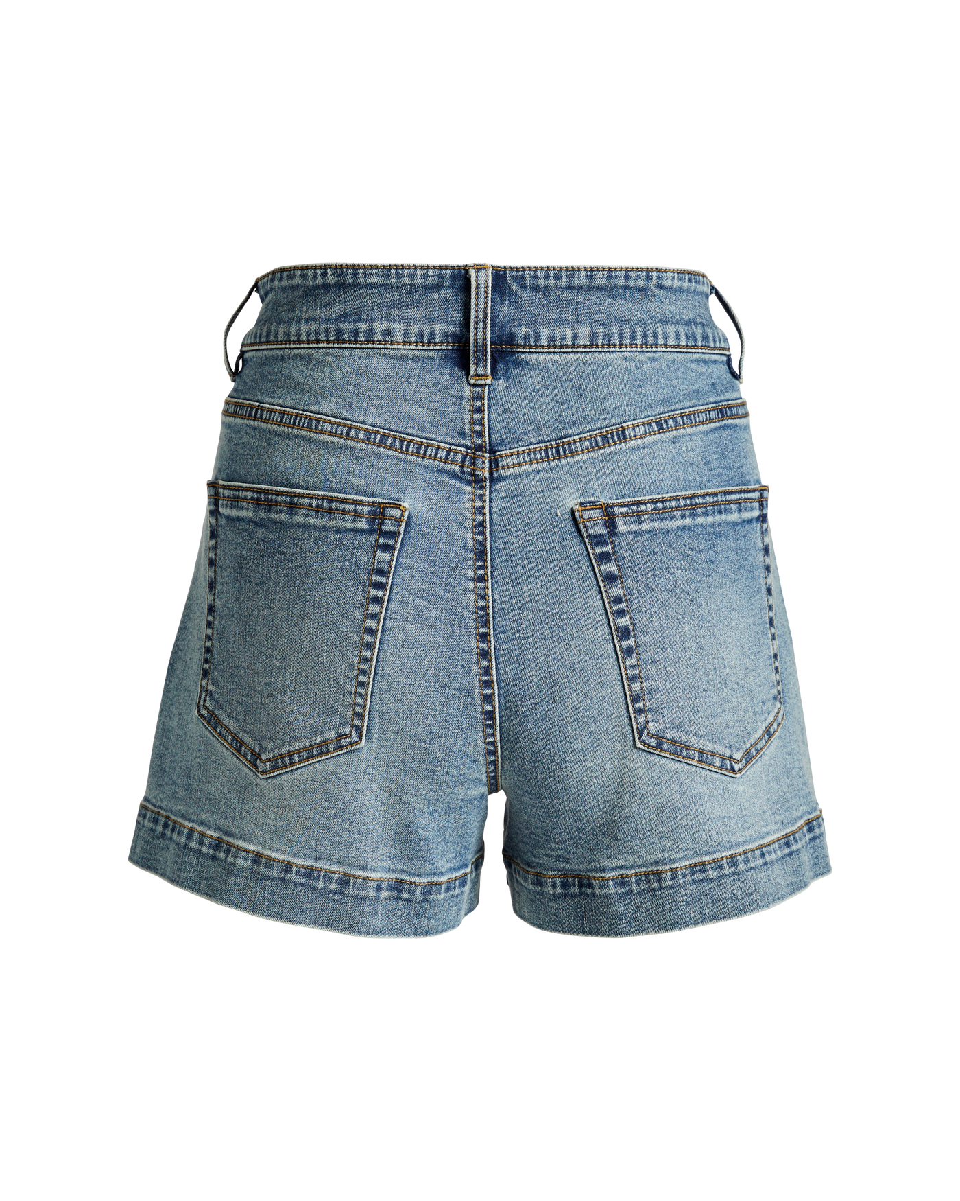 Wide Hem Detail Denim Short Medium Wash | Boston Proper